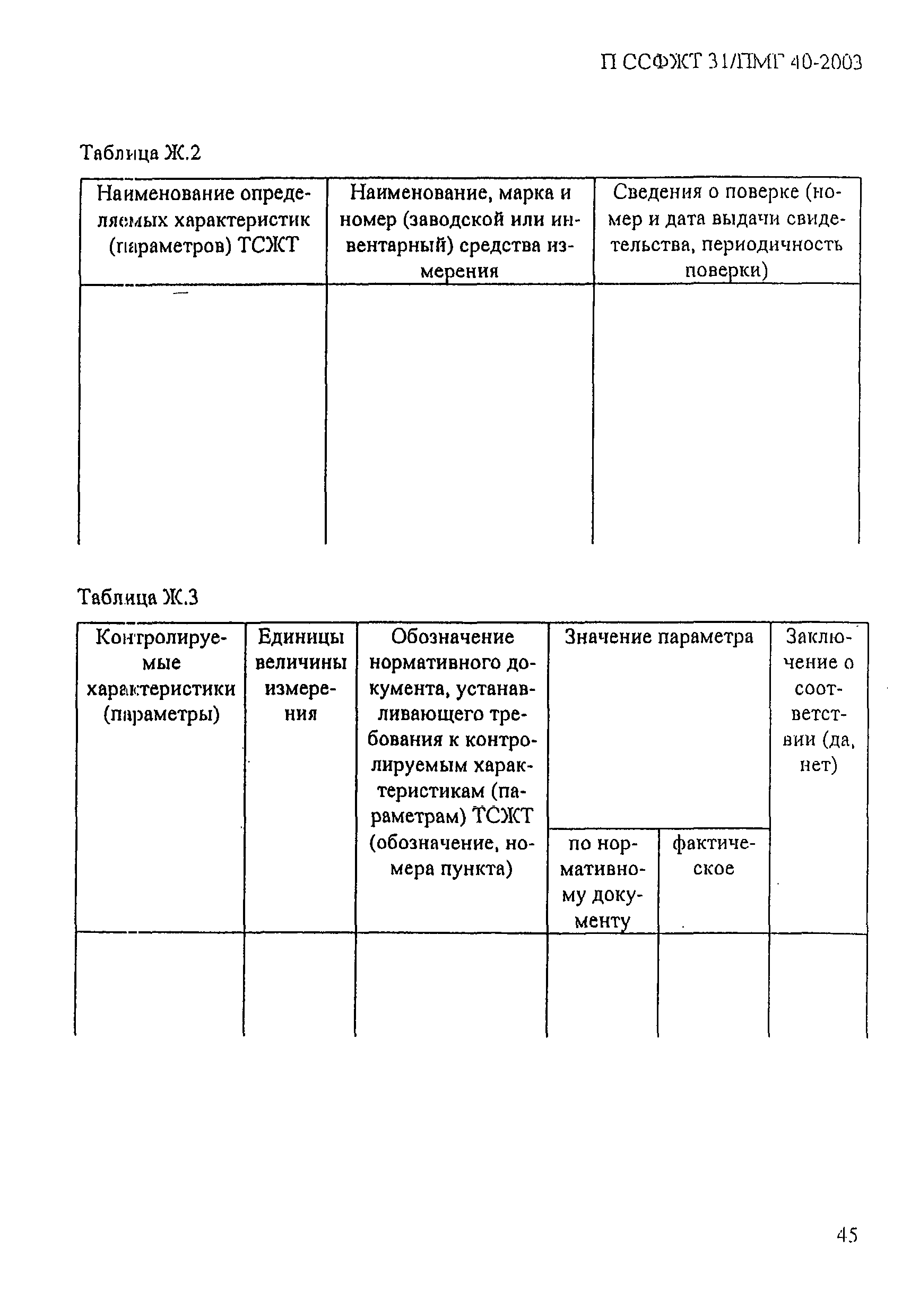 П ССФЖТ 31/ПМГ 40-2003