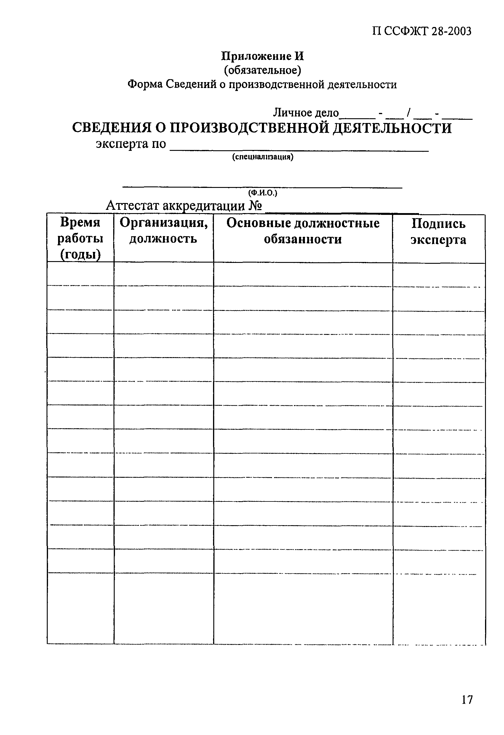 П ССФЖТ 28-2003