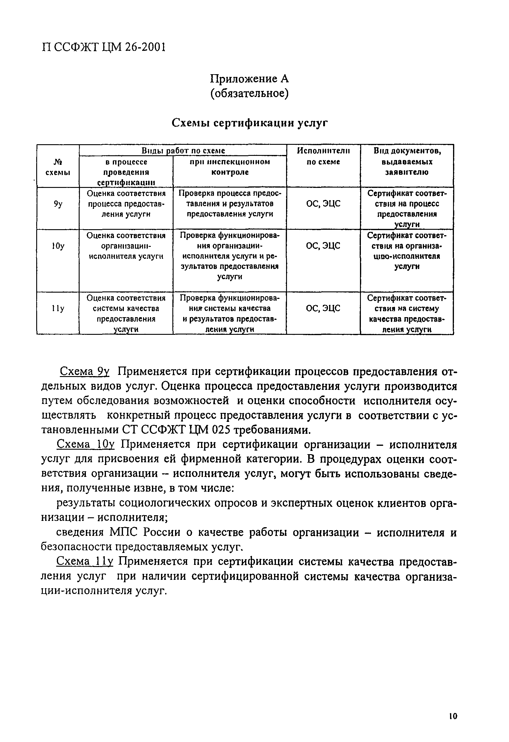 П ССФЖТ ЦМ 26-2001