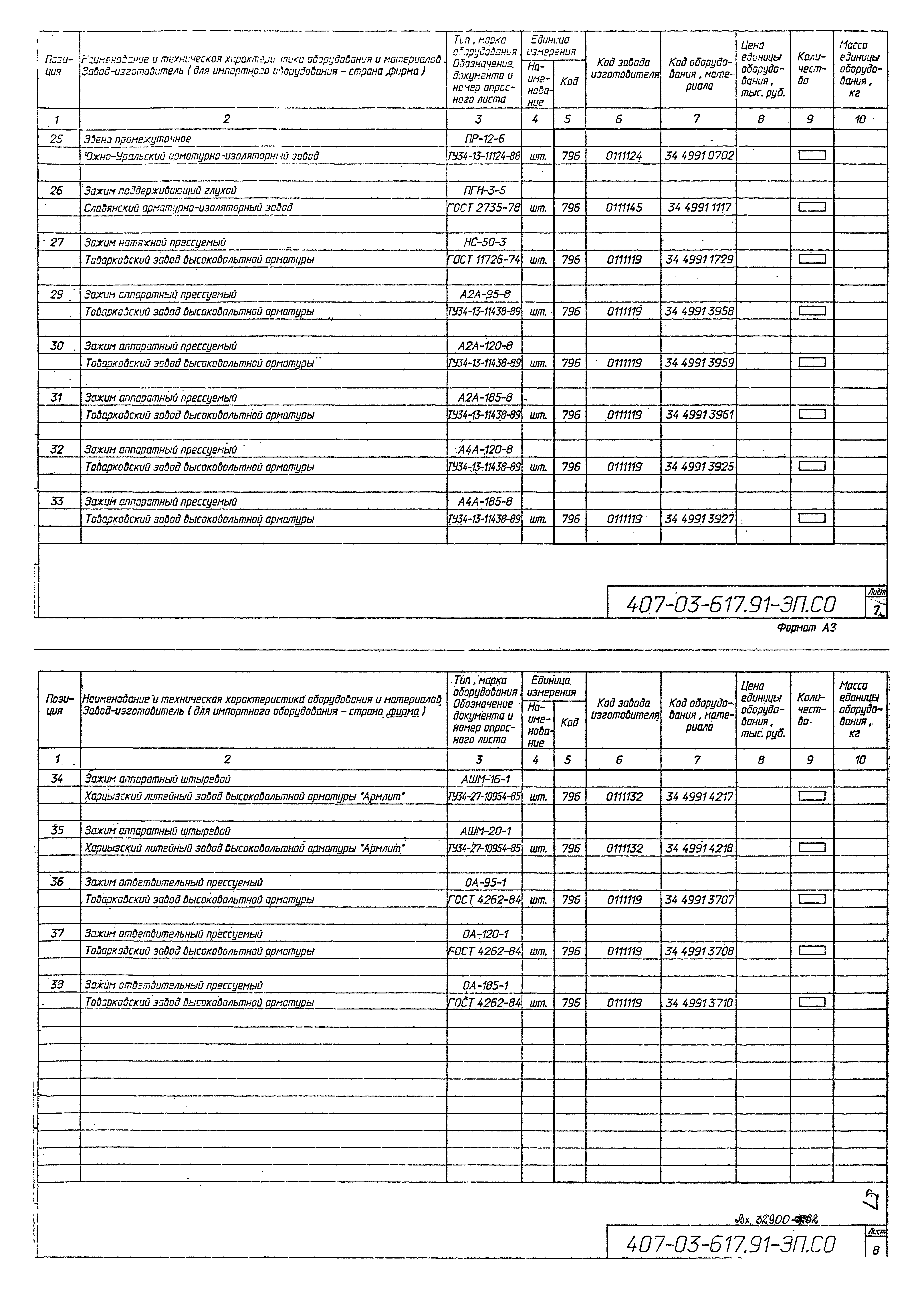 Типовые материалы для проектирования 407-03-617.91