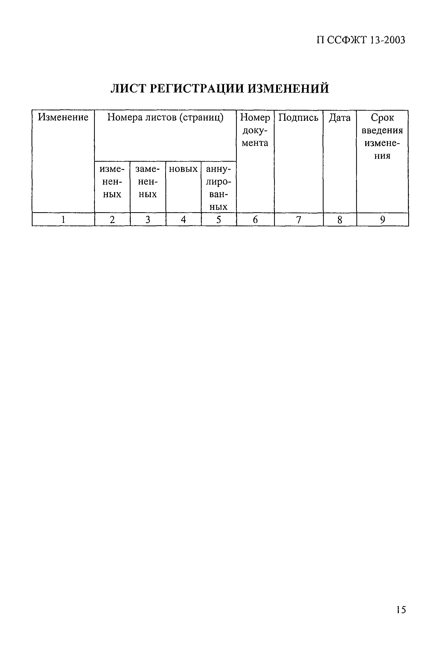 П ССФЖТ 13-2003