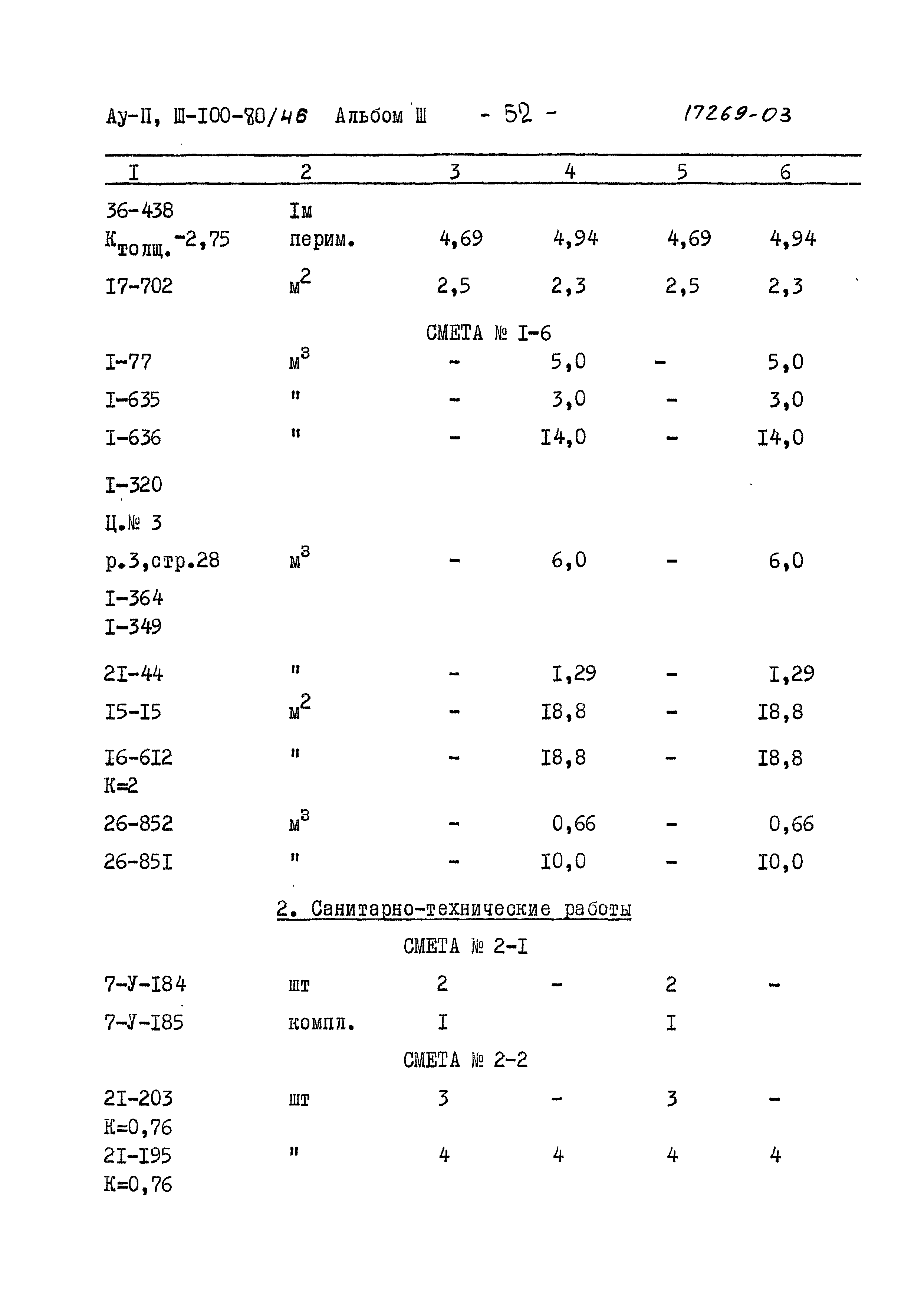 Типовой проект Ау-II,III-100-80/46