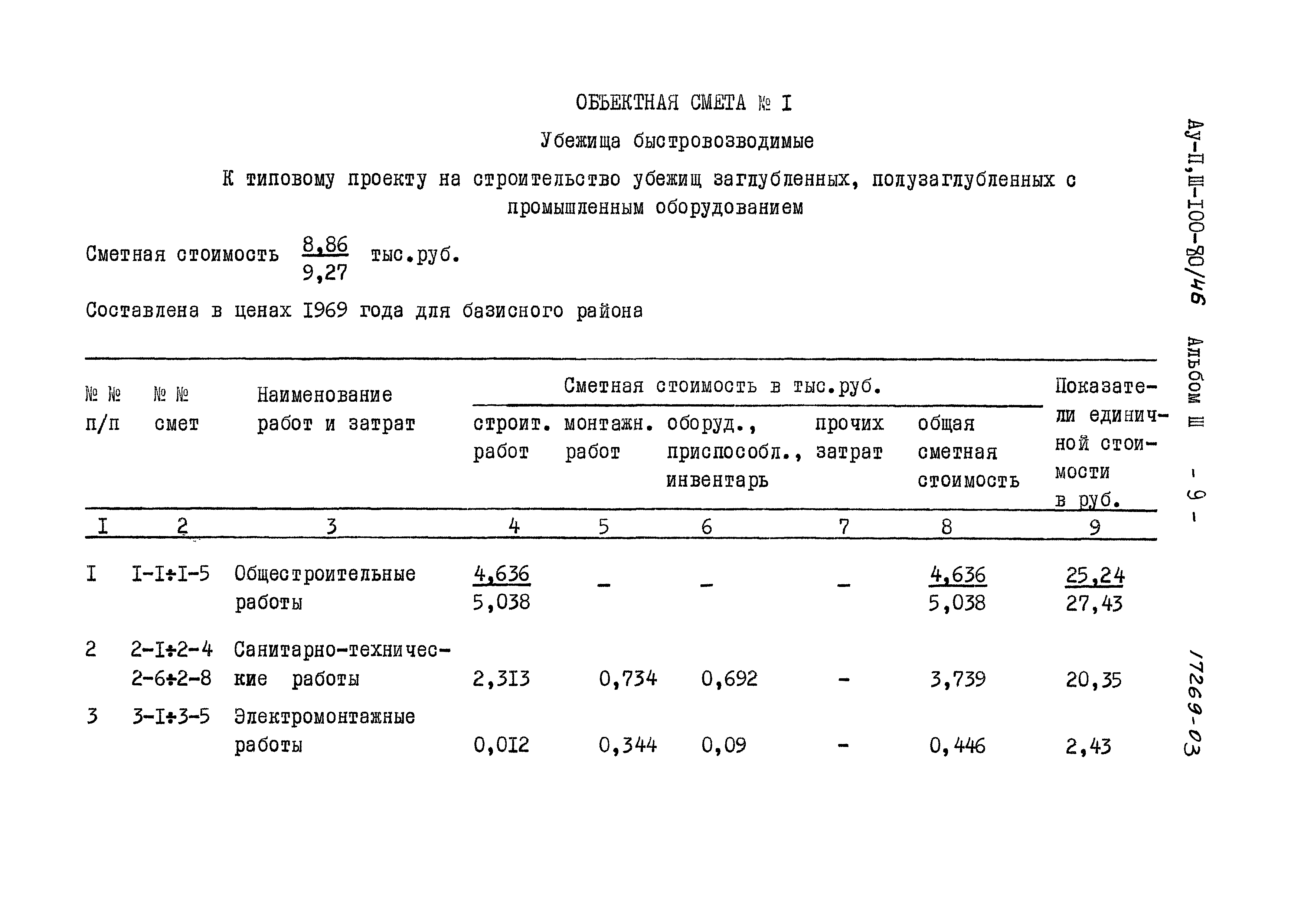 Типовой проект Ау-II,III-100-80/46