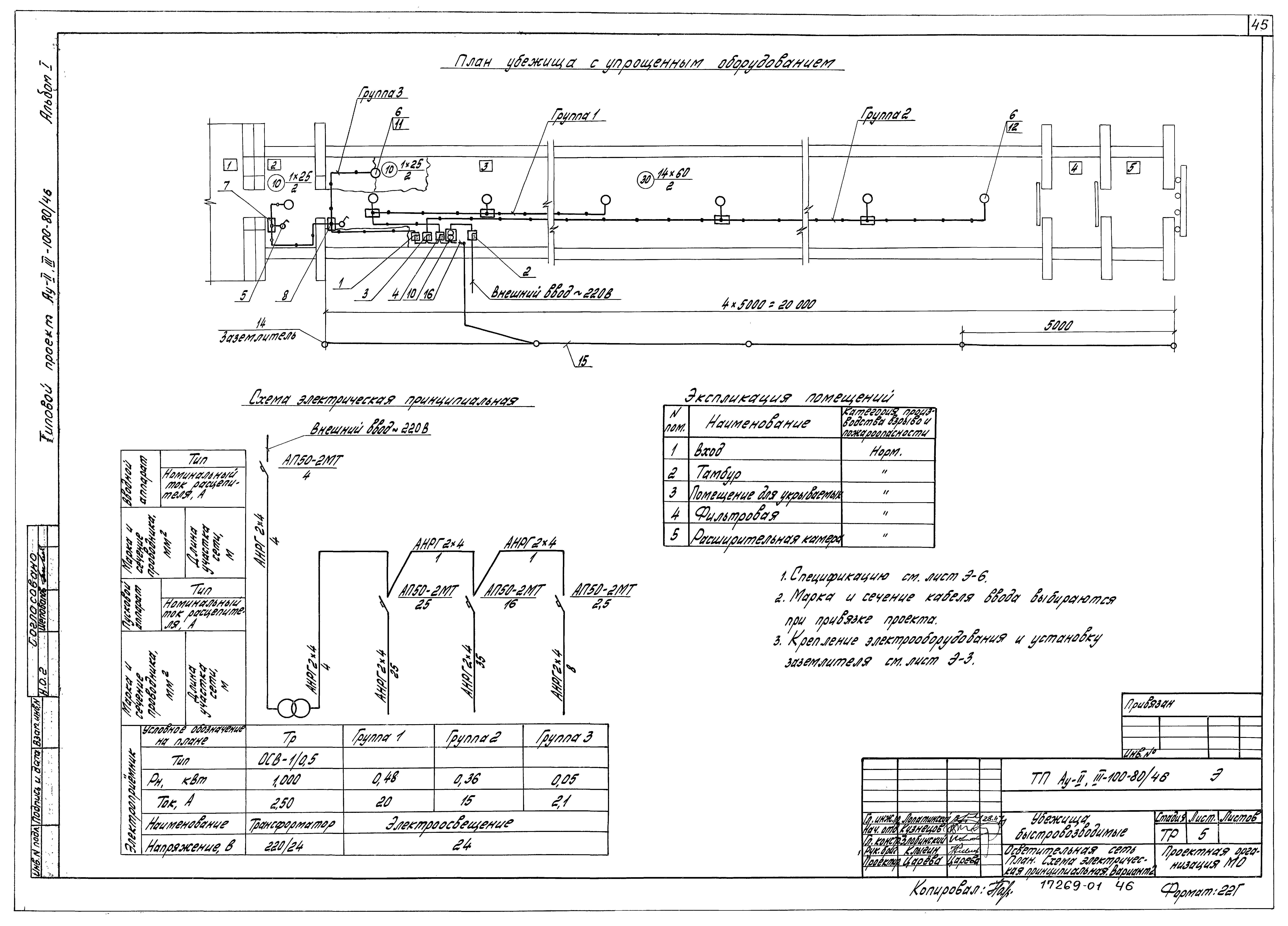 Типовой проект Ау-II,III-100-80/46