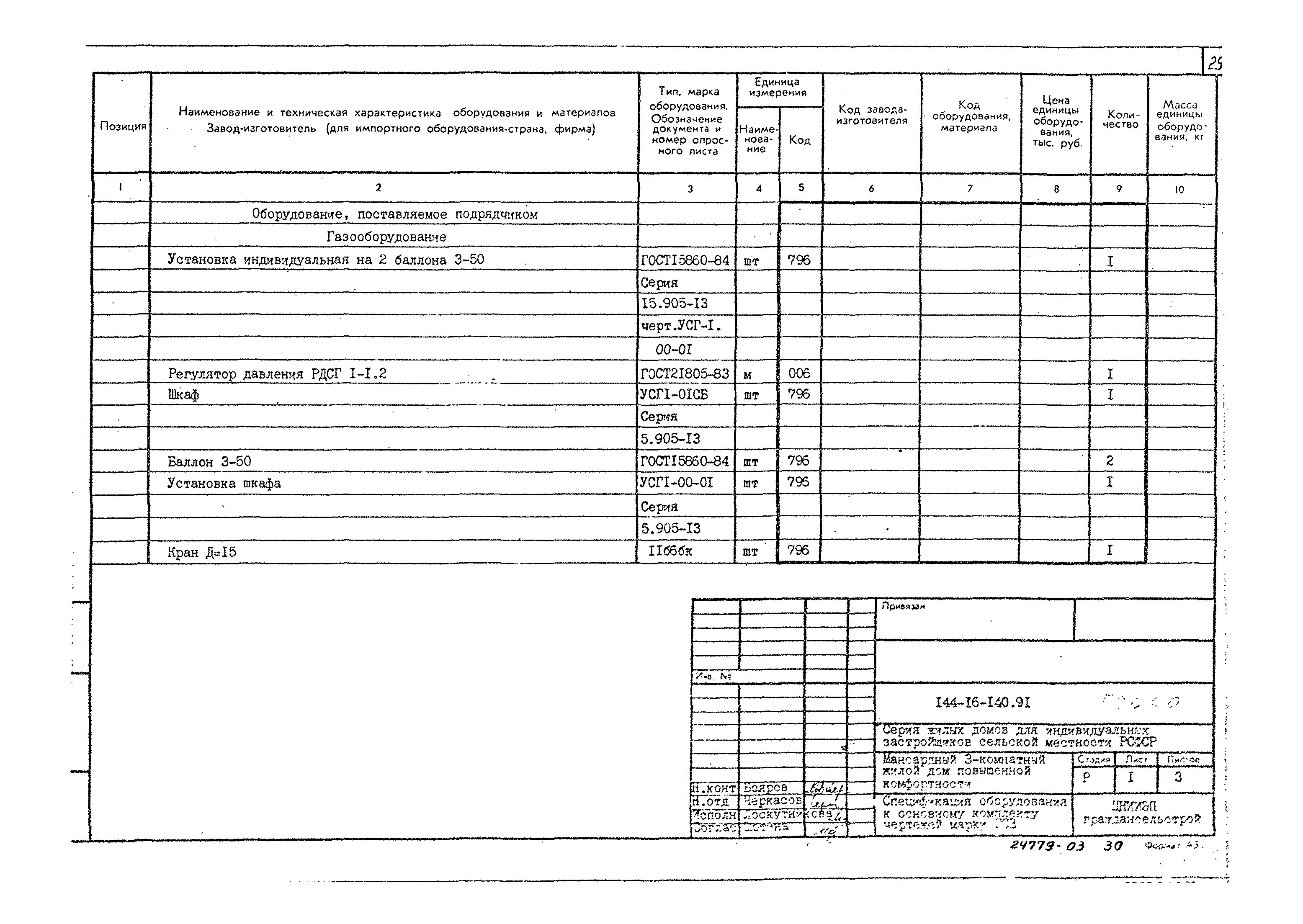 Типовой проект 144-16-140.91