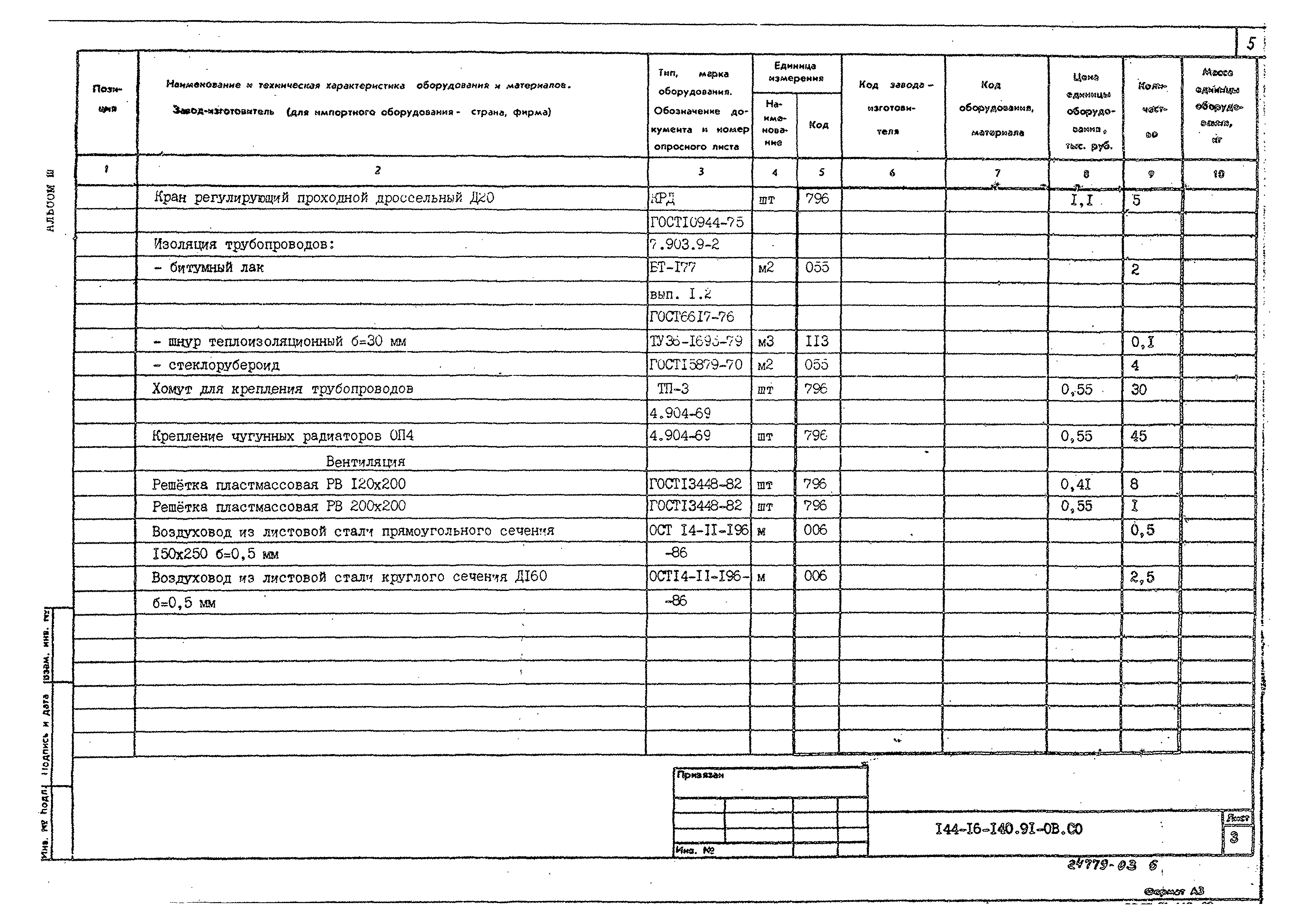 Типовой проект 144-16-140.91