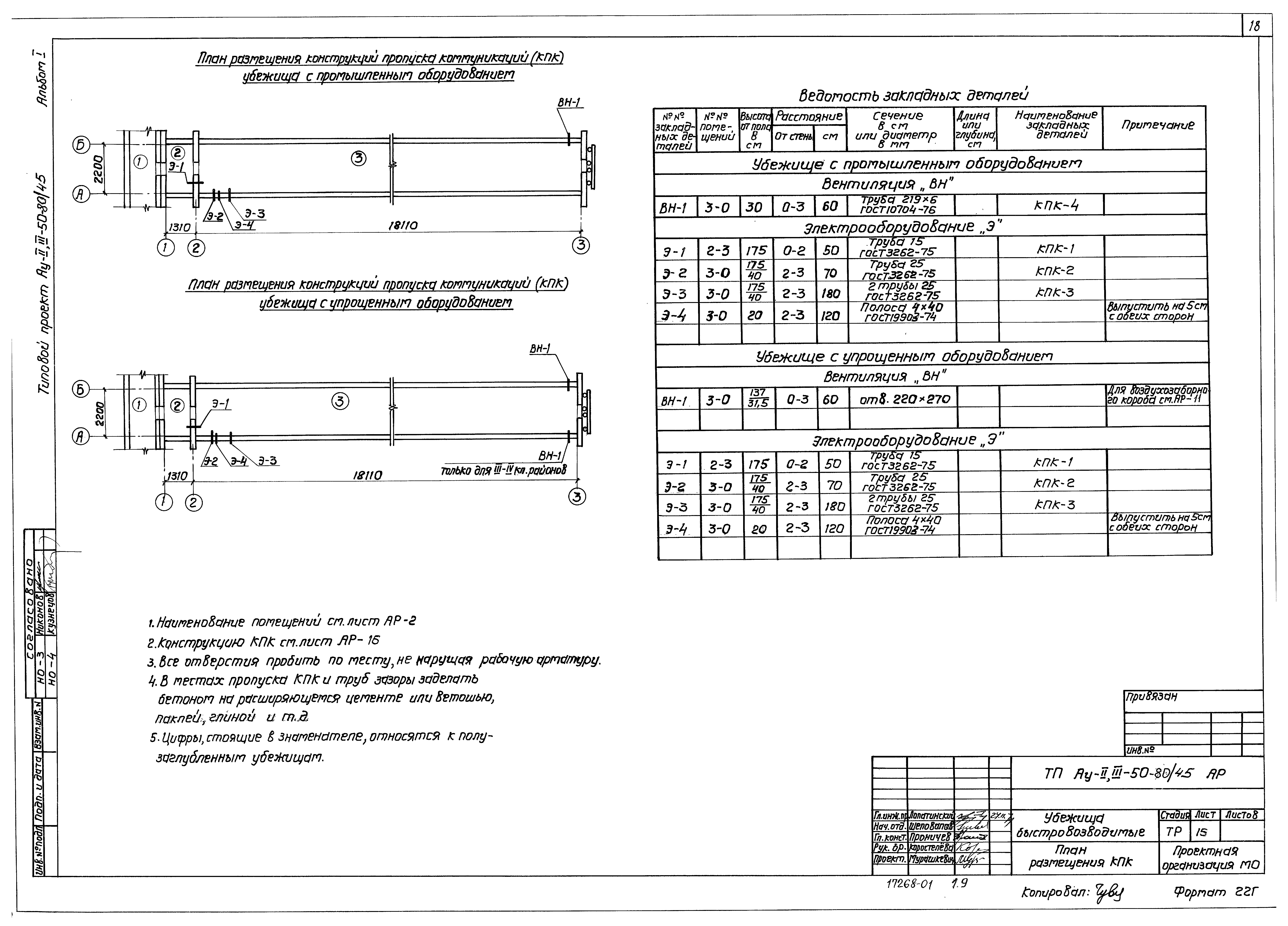 Типовой проект Ау-II,III-50-80/45