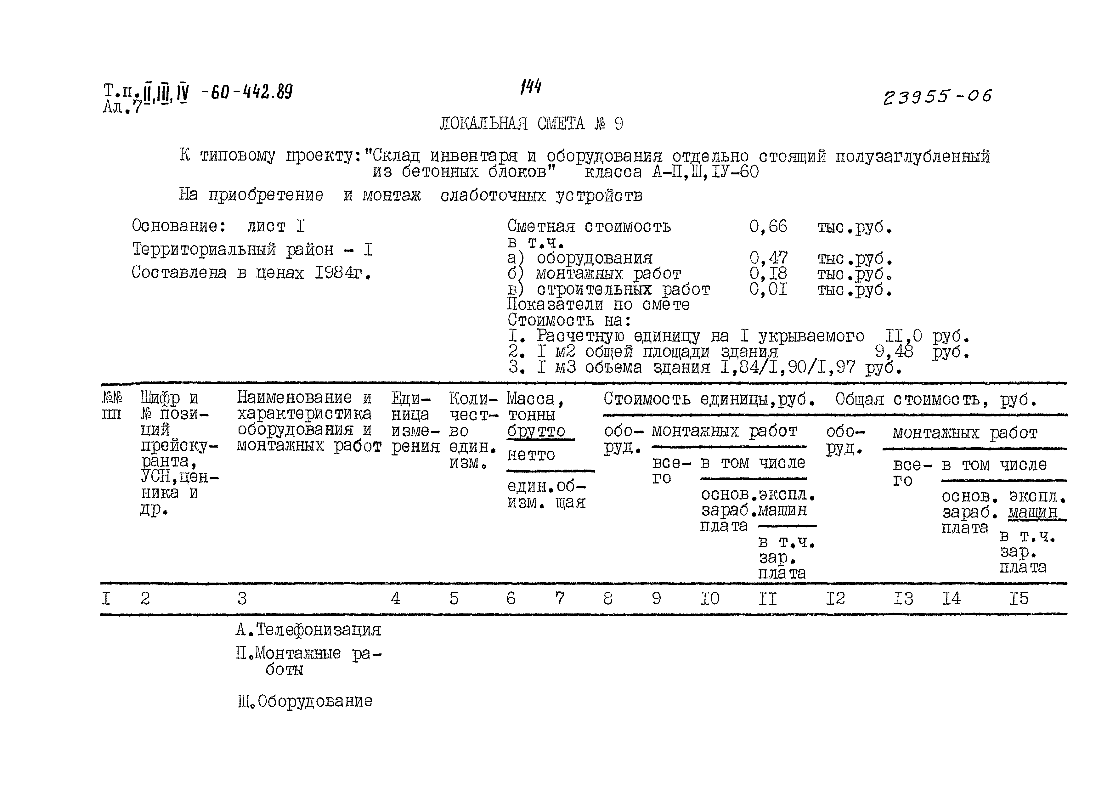 Типовой проект А-II,III,IV-60-442.89