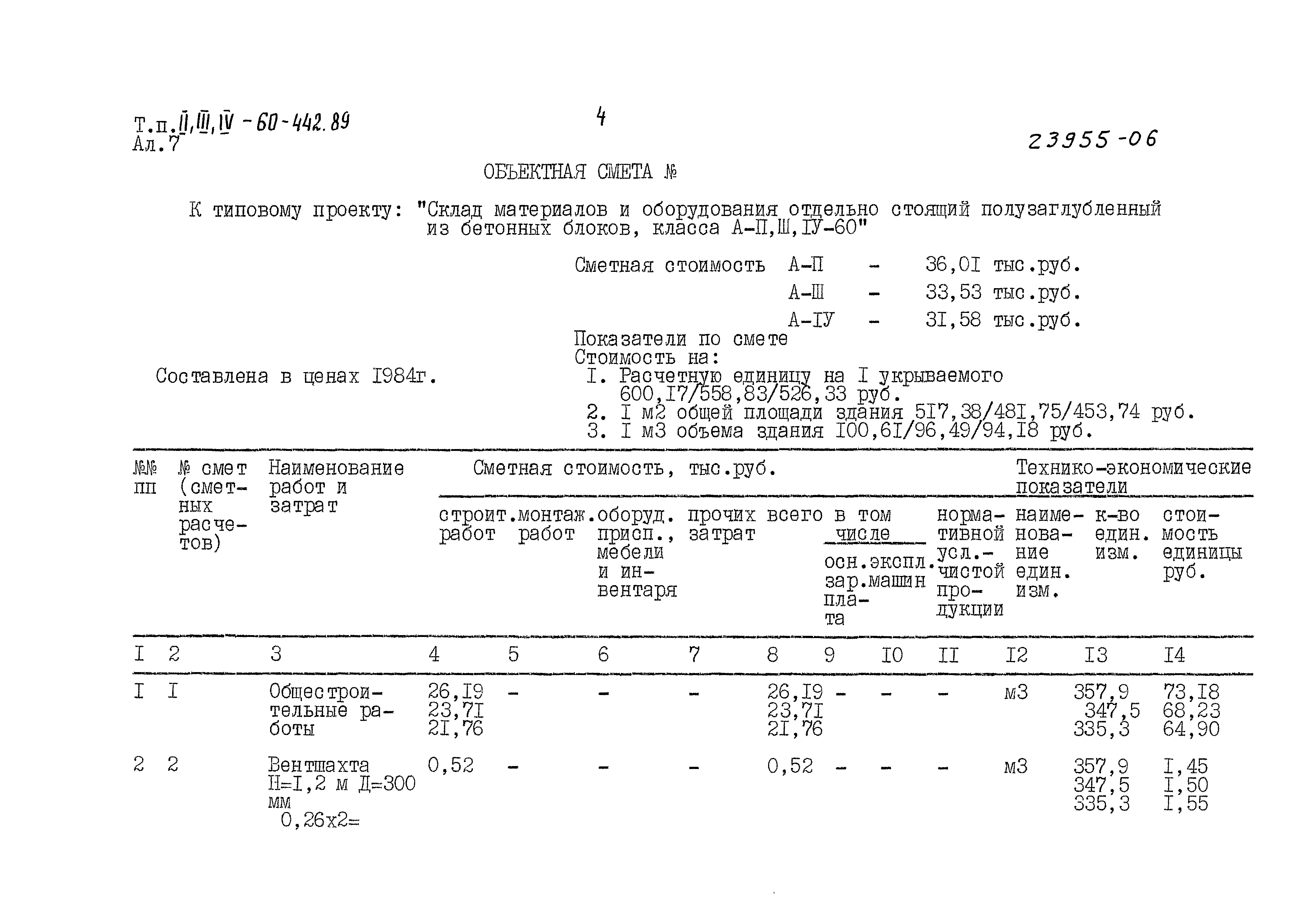 Типовой проект А-II,III,IV-60-442.89