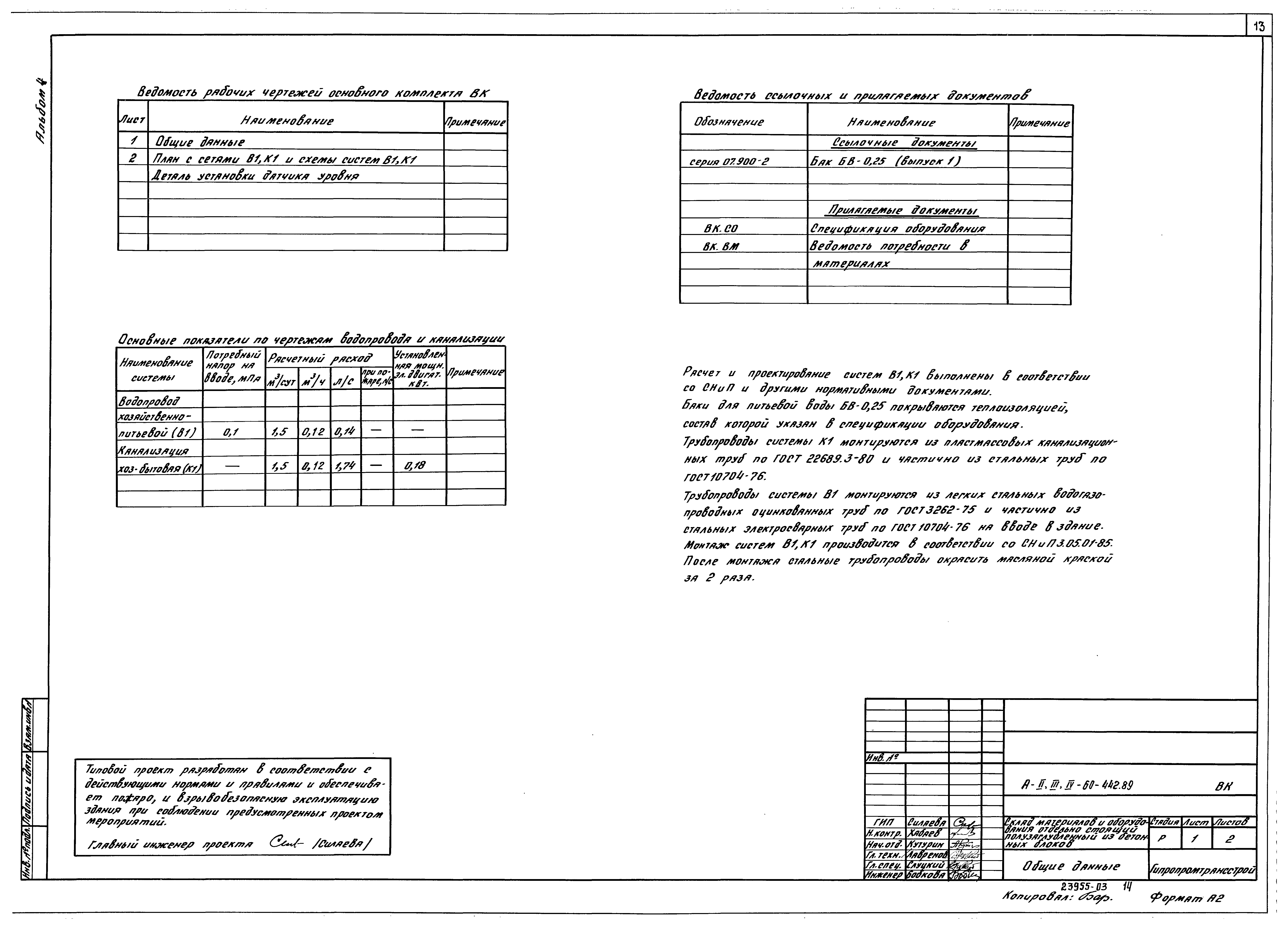 Типовой проект А-II,III,IV-60-442.89