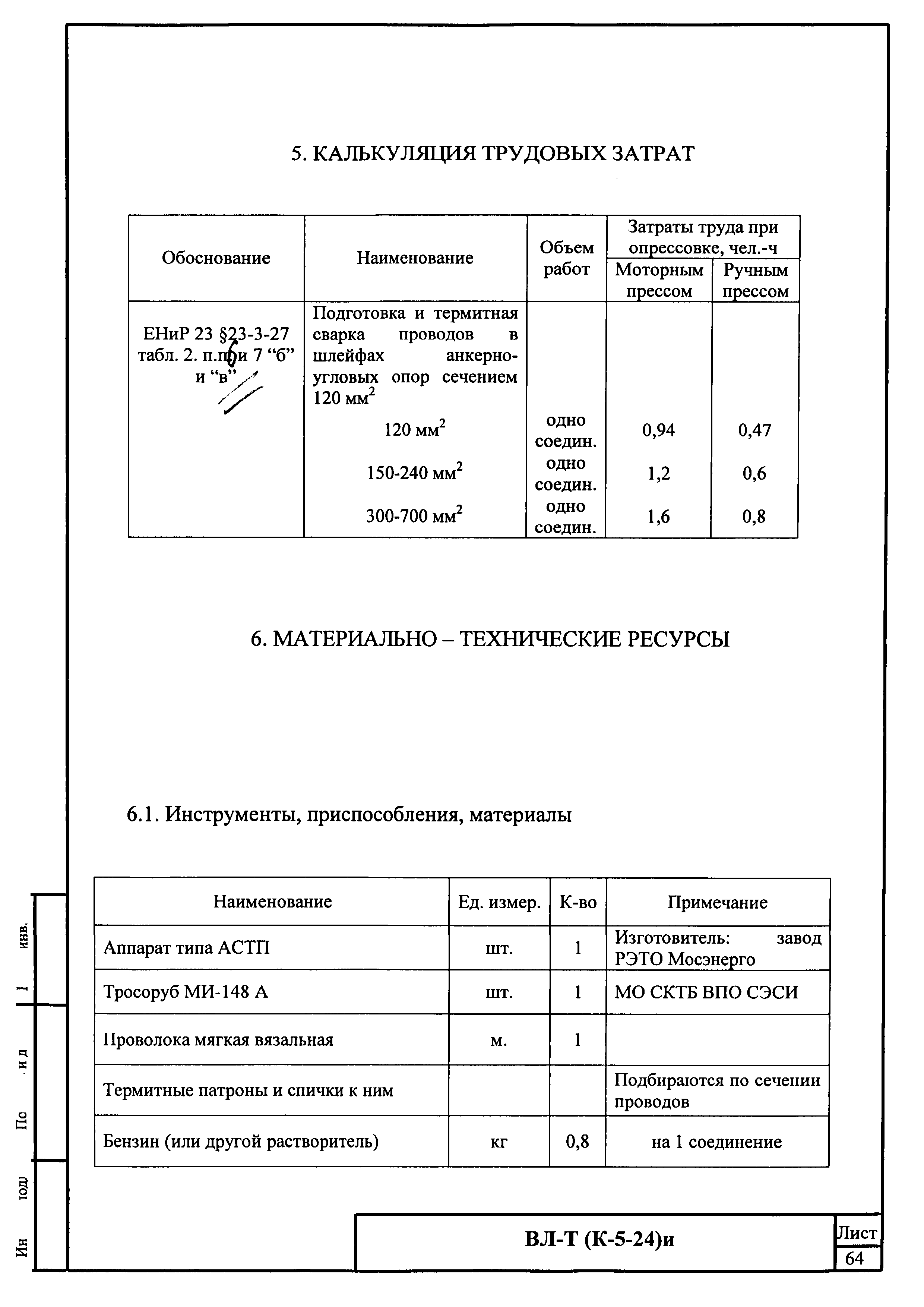 Технологическая карта К-5-24-7и