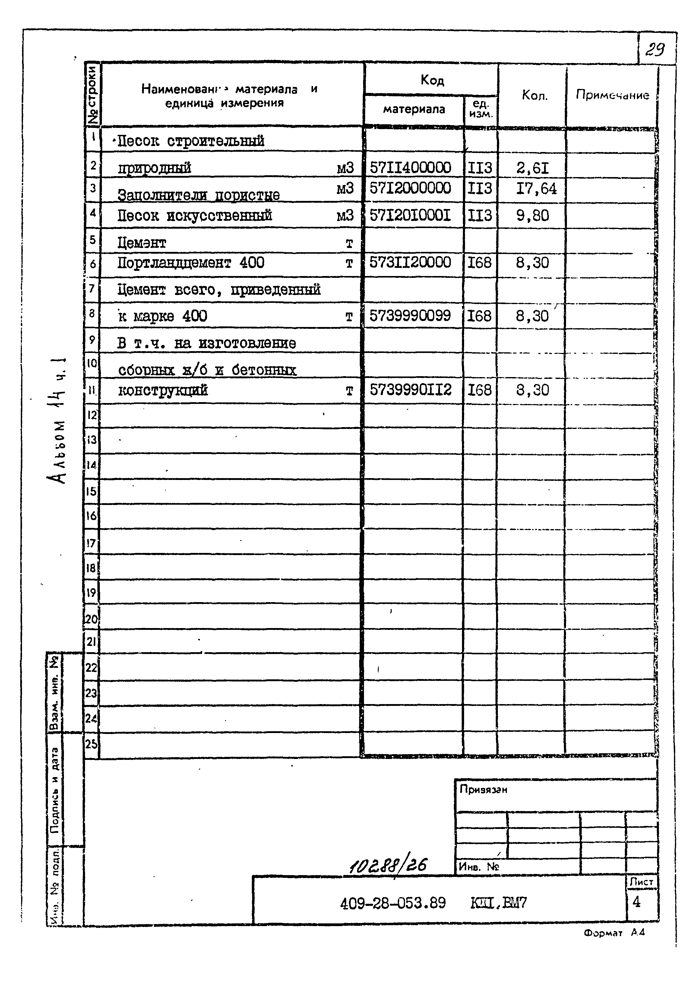 Типовые проектные решения 409-28-053.89