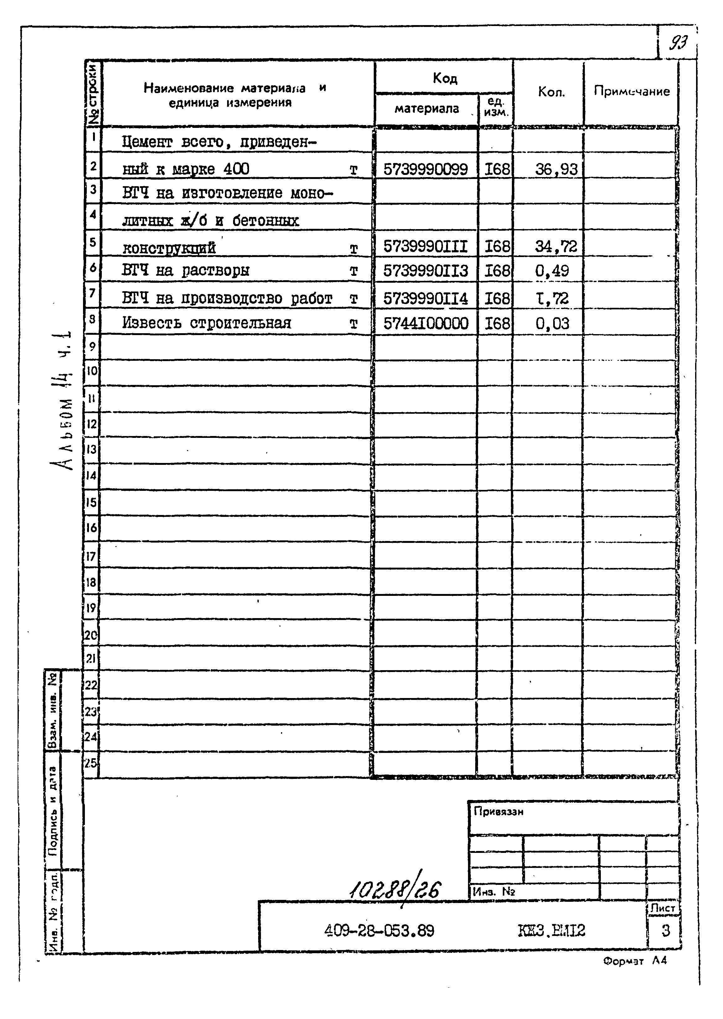 Типовые проектные решения 409-28-053.89