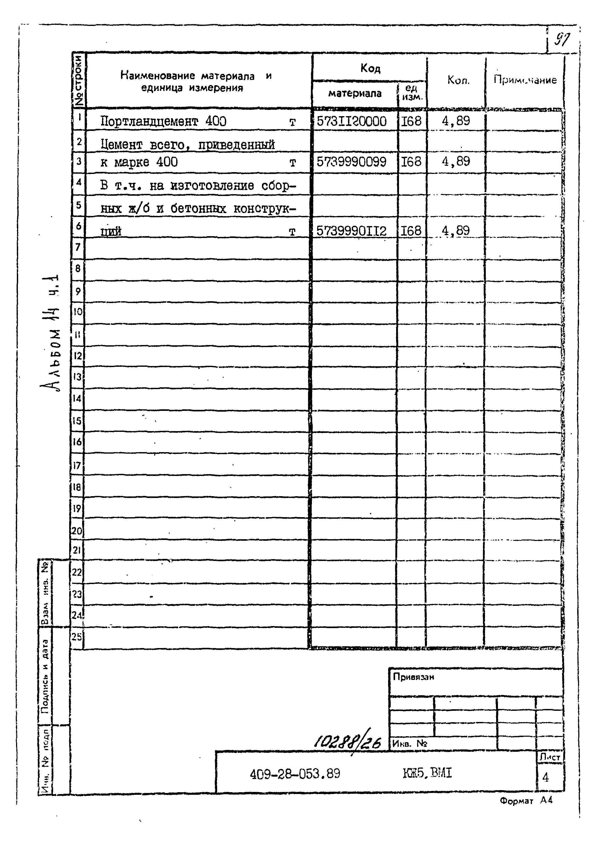 Типовые проектные решения 409-28-053.89