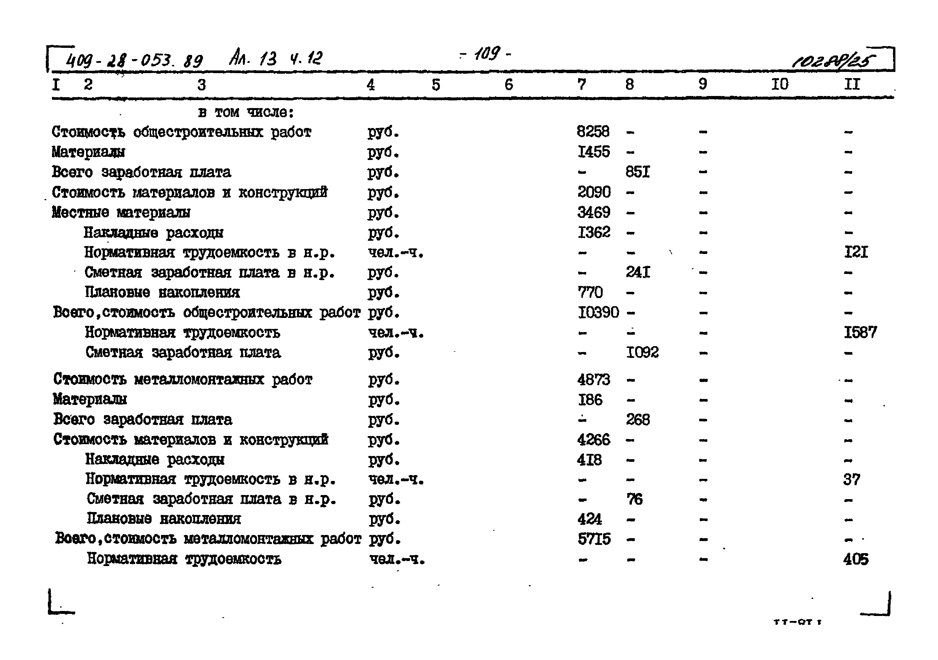 Типовые проектные решения 409-28-053.89