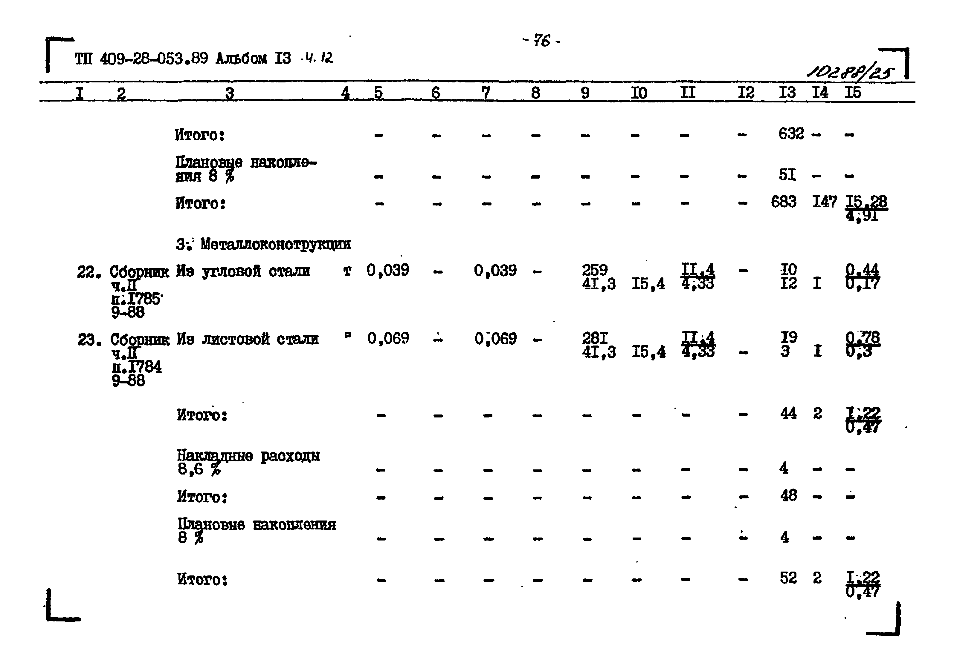 Типовые проектные решения 409-28-053.89