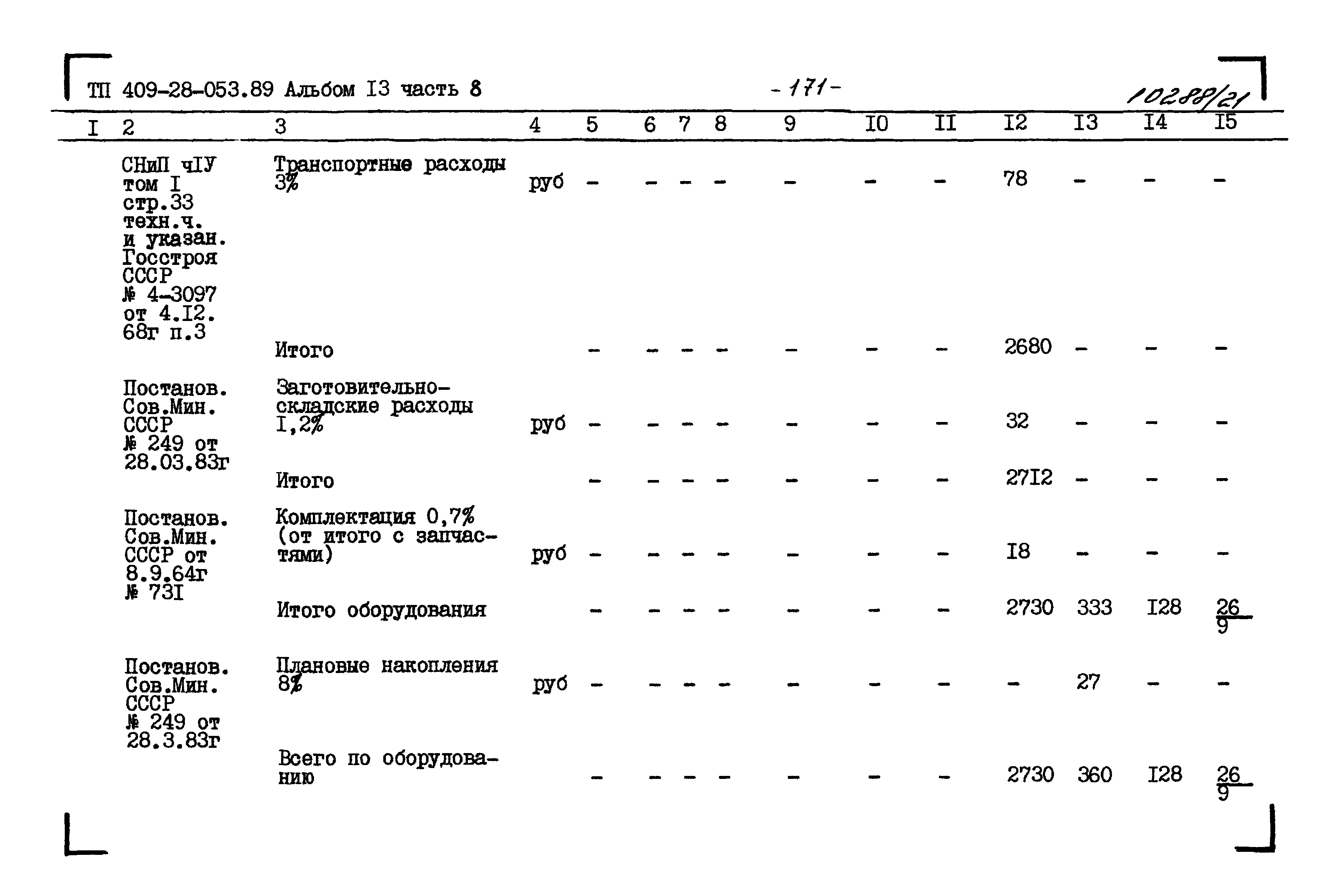 Типовые проектные решения 409-28-053.89