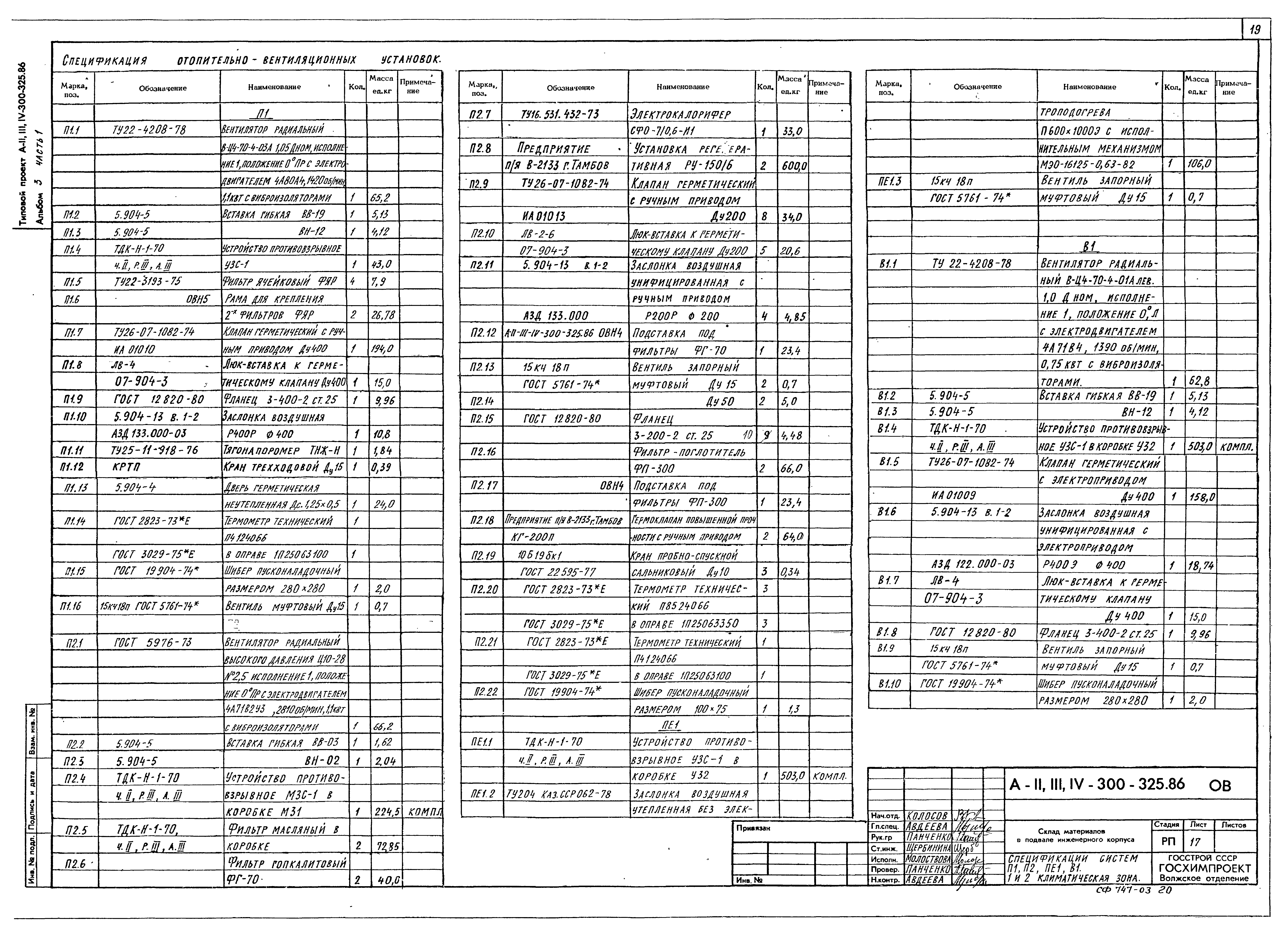 Типовой проект А-II,III,IV-300-325.86