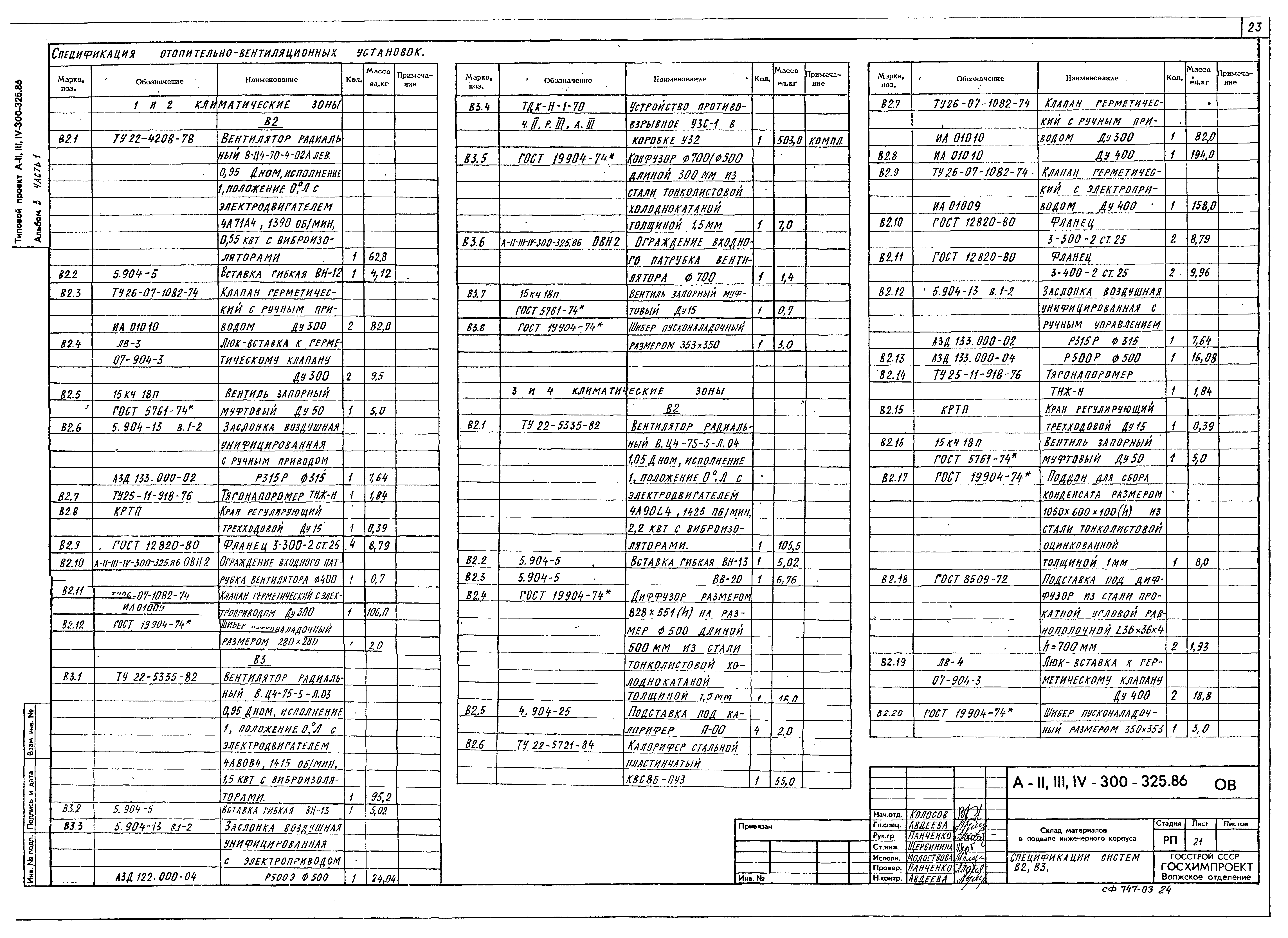 Типовой проект А-II,III,IV-300-325.86