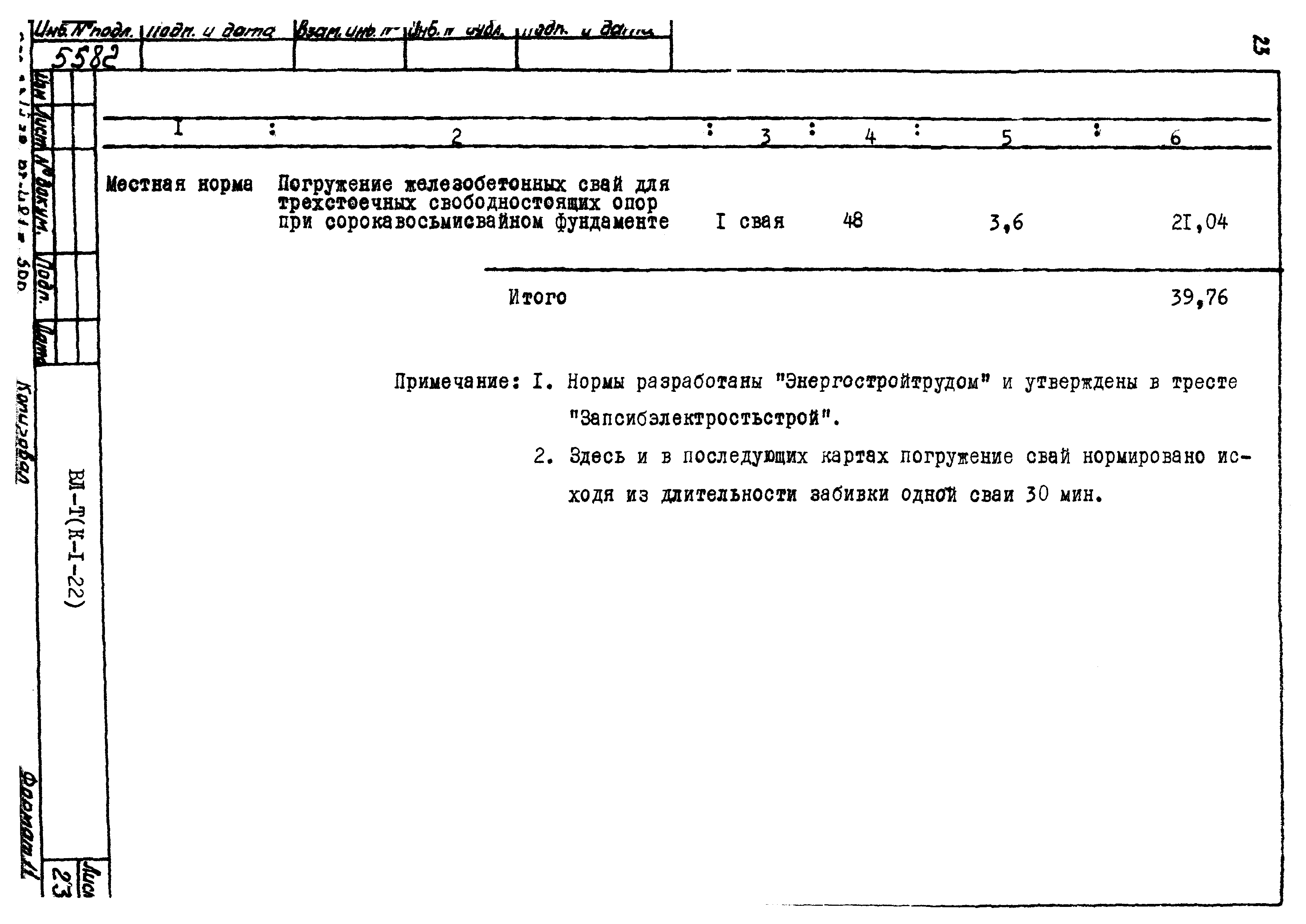 Технологическая карта К-1-22-2