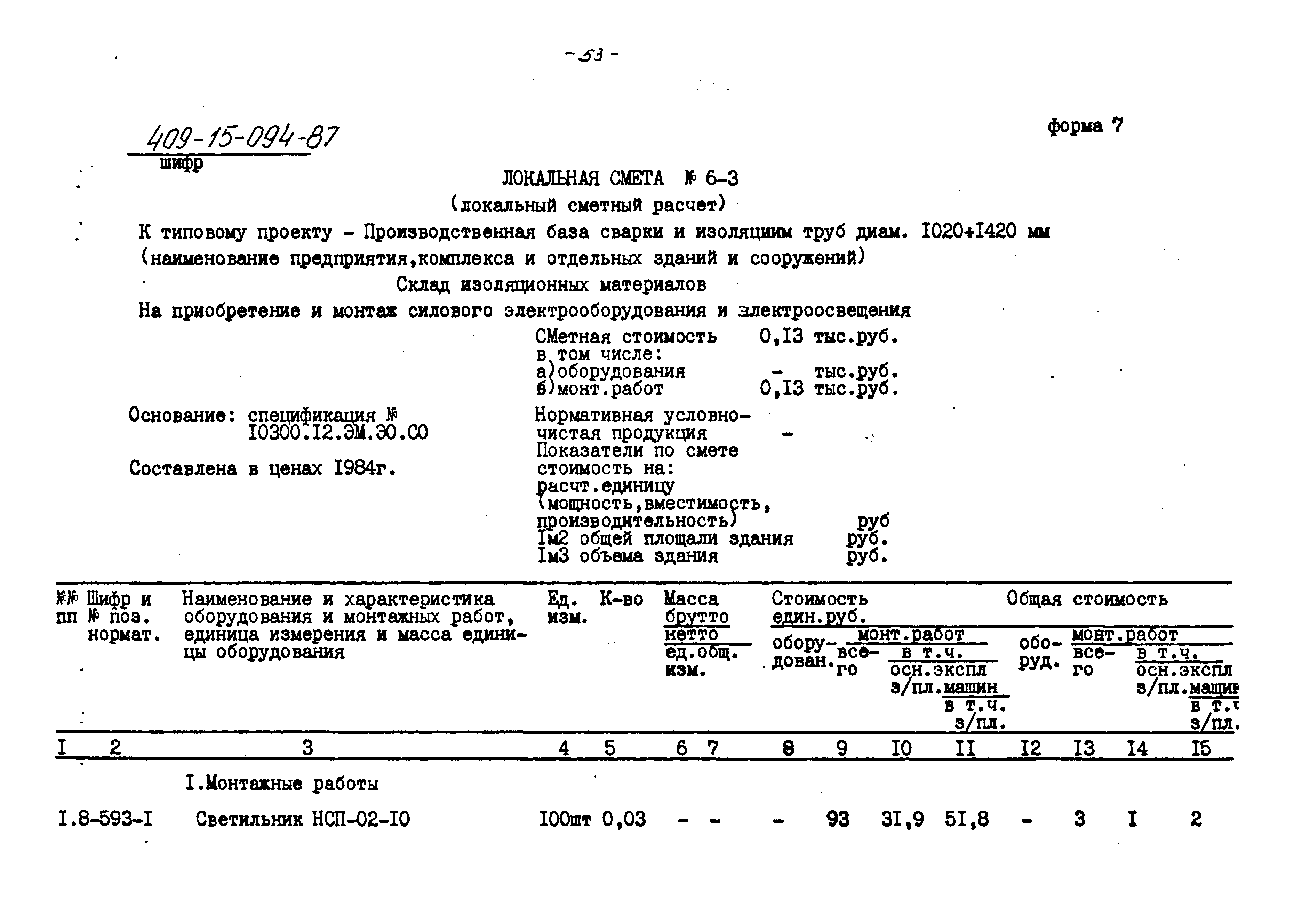 Типовые проектные решения 409-15-094.87