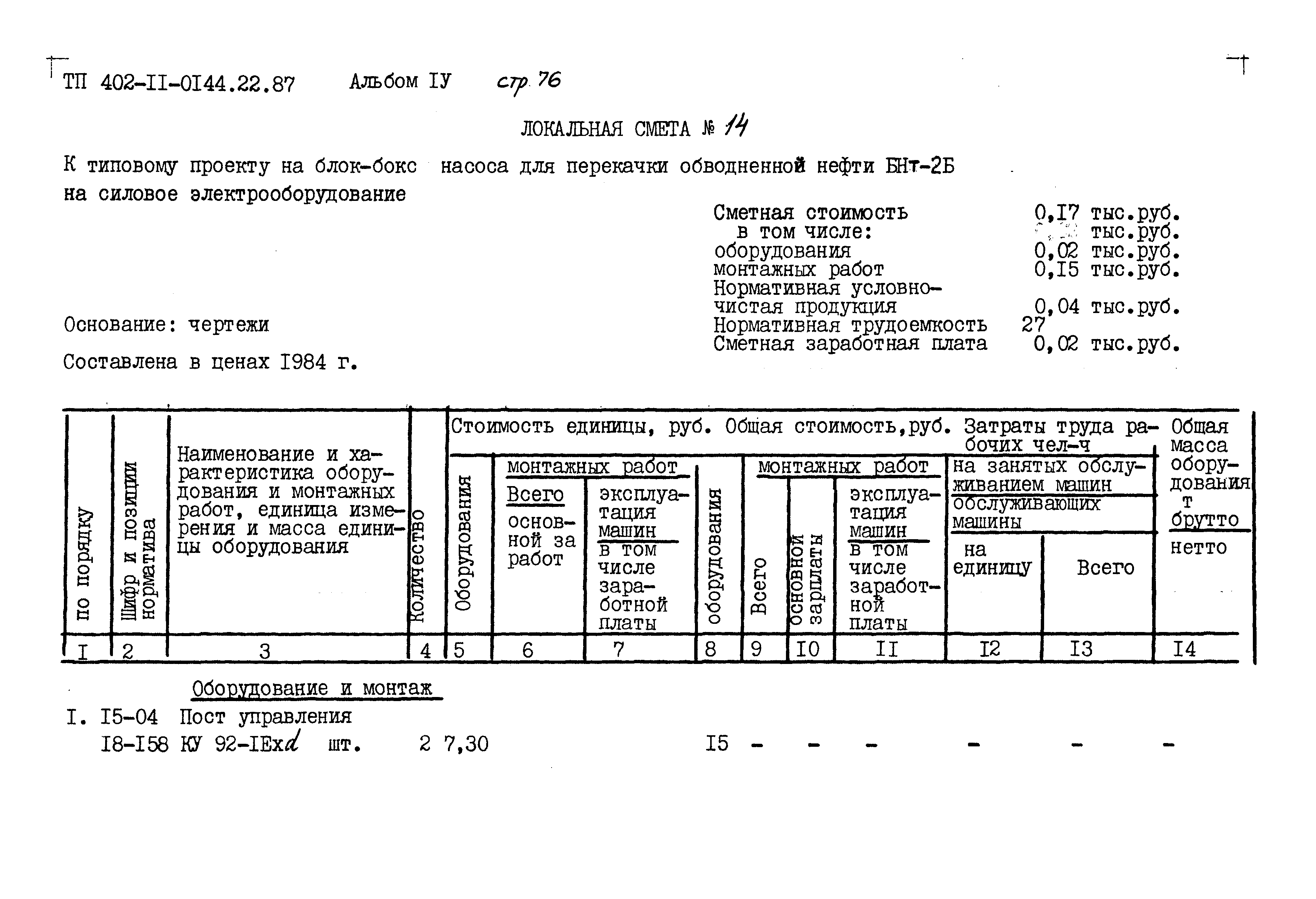 Типовые проектные решения 402-11-0144.22.87