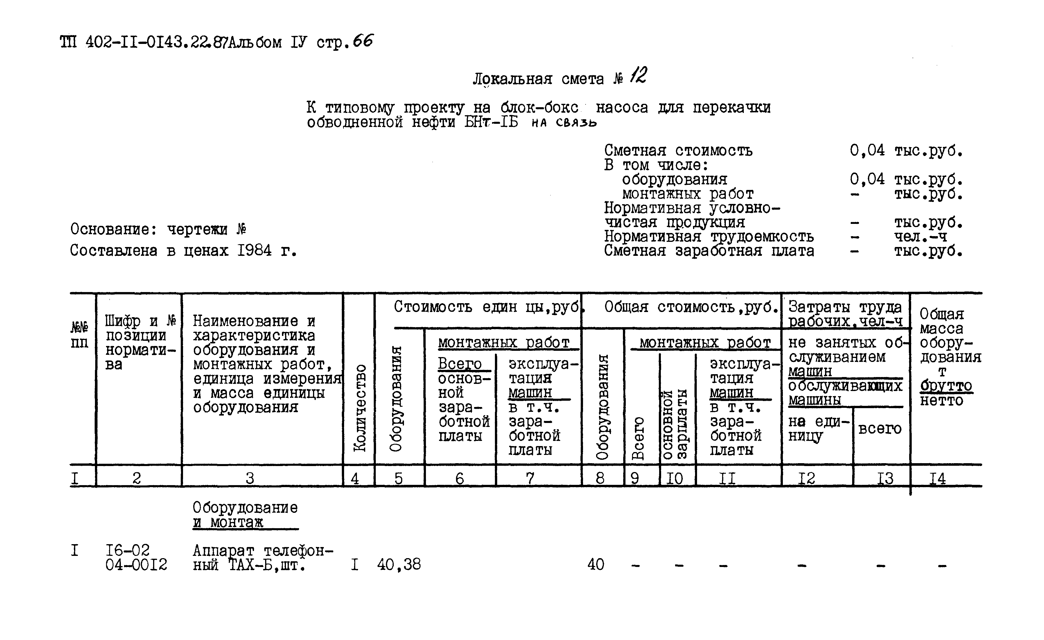 Типовые проектные решения 402-11-0143.22.87