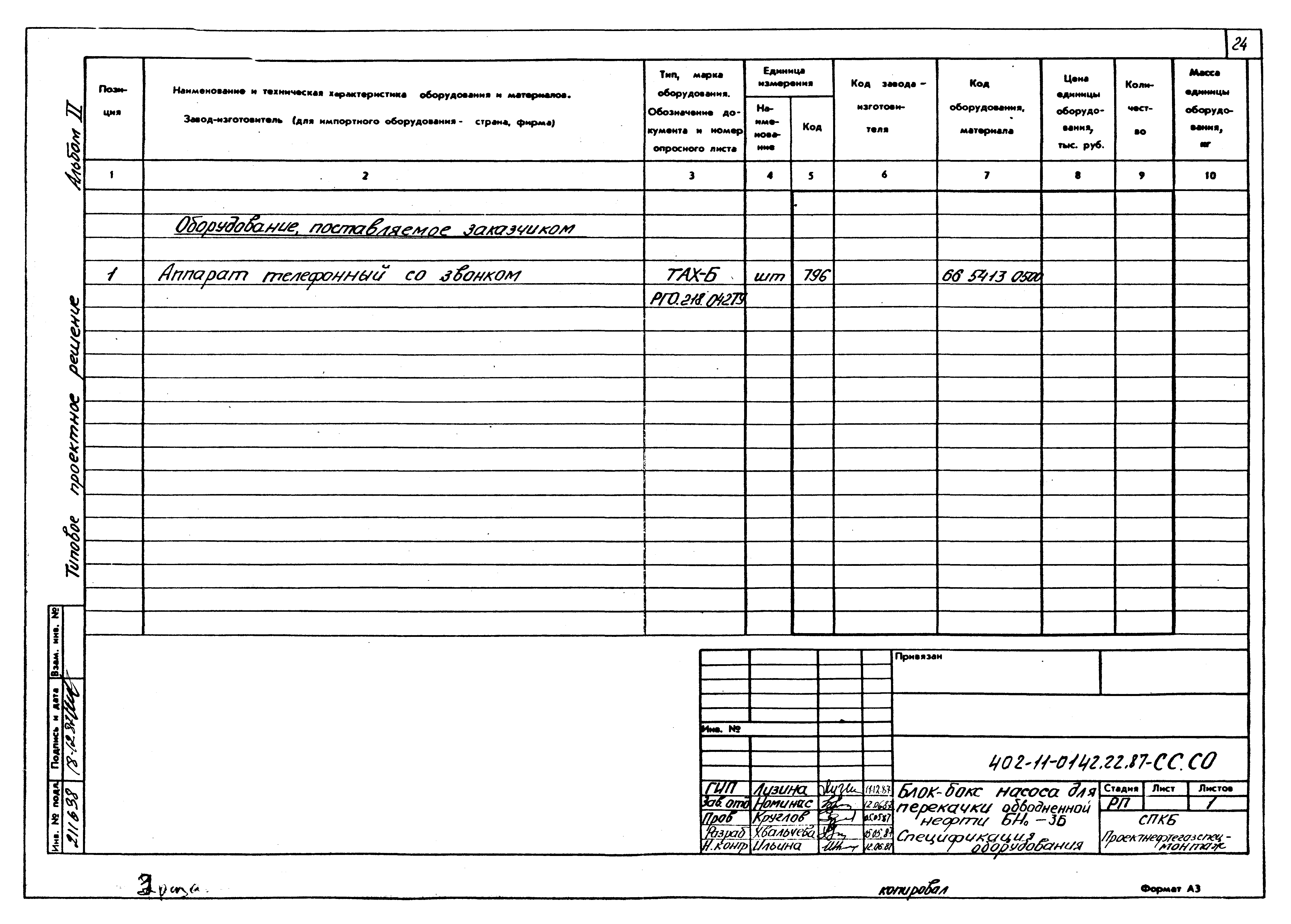 Типовые проектные решения 402-11-0142.22.87