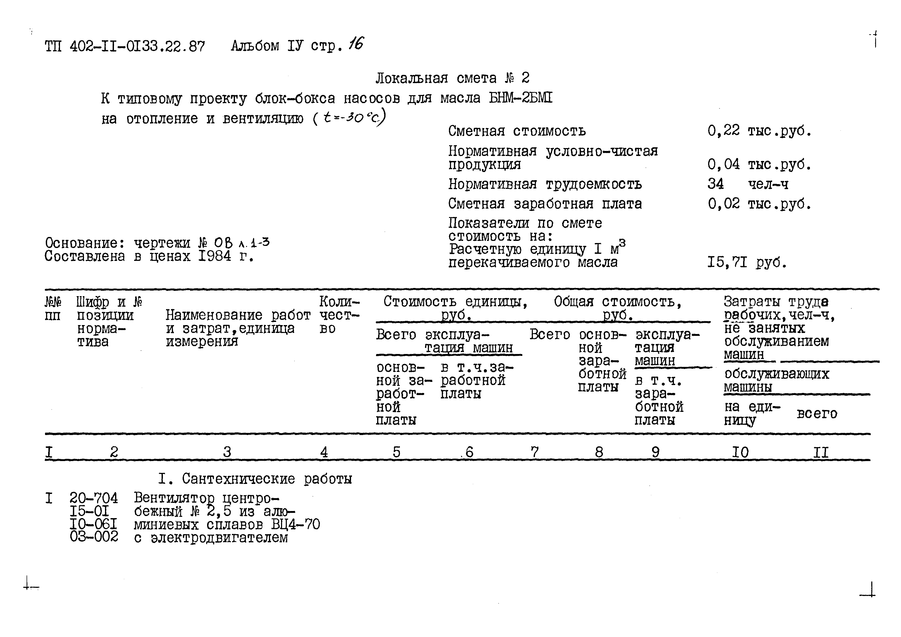 Типовые проектные решения 402-11-0133.22.87