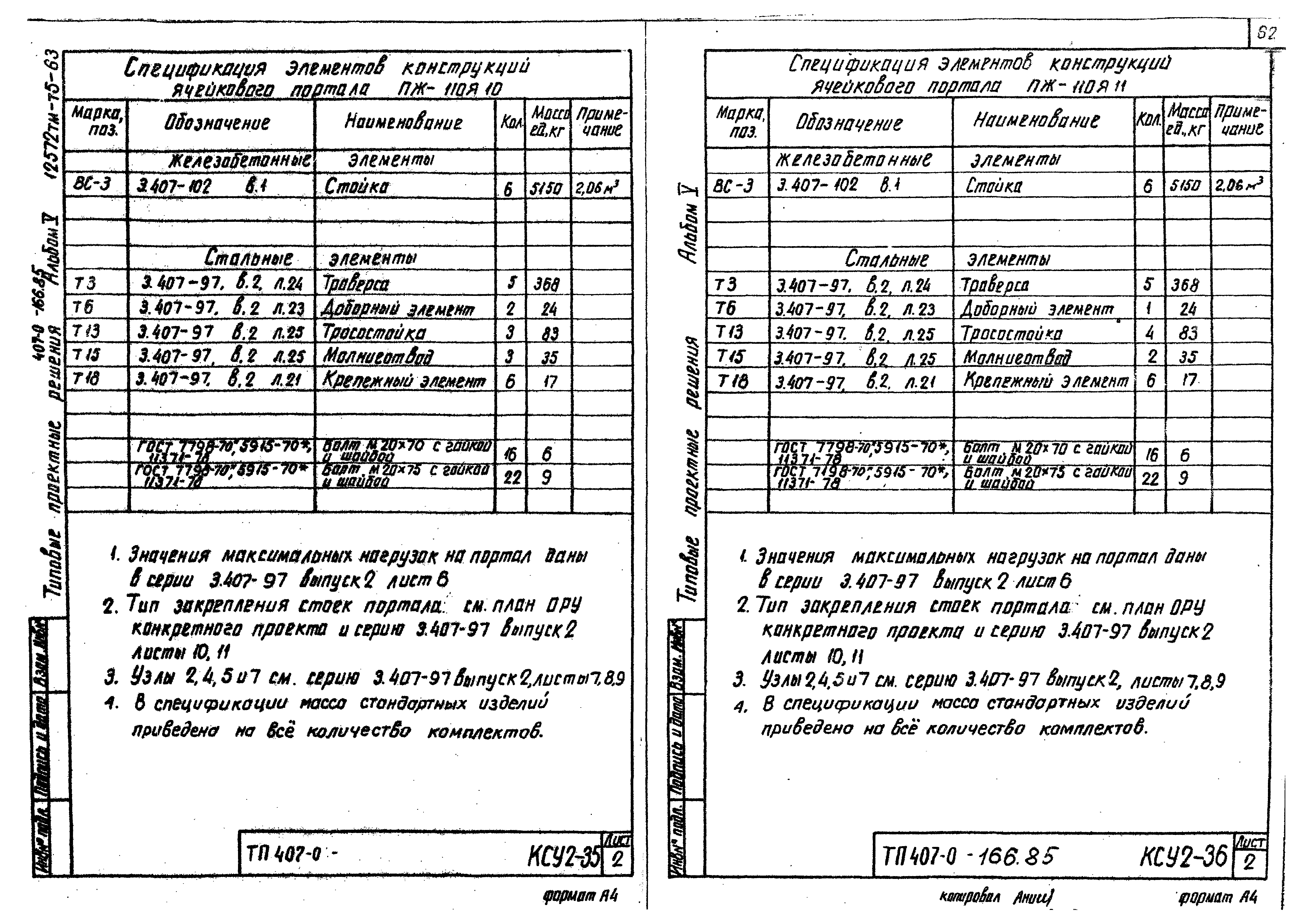 Типовые проектные решения 407-0-166.85