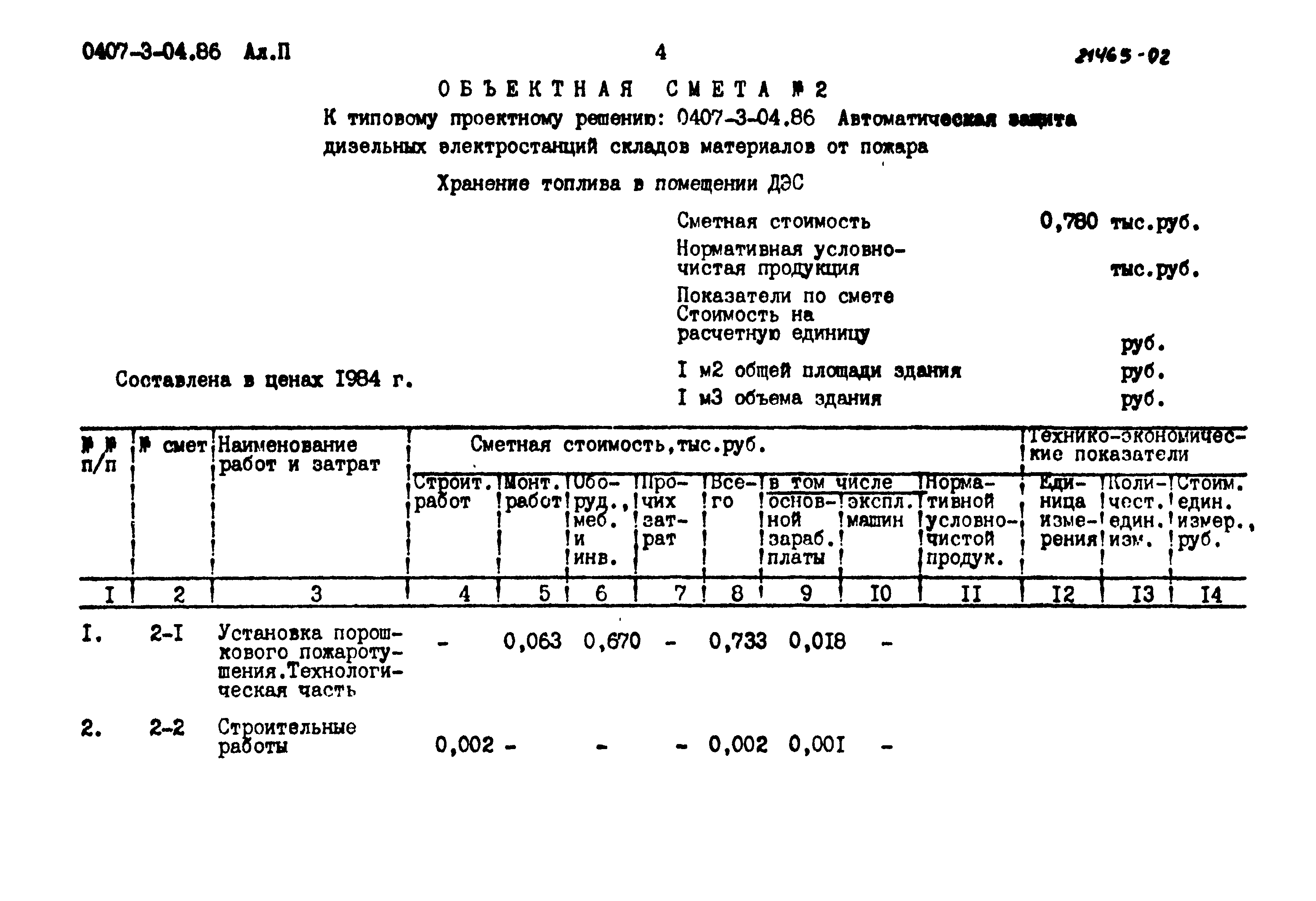 Типовые проектные решения 0407-3-04.86