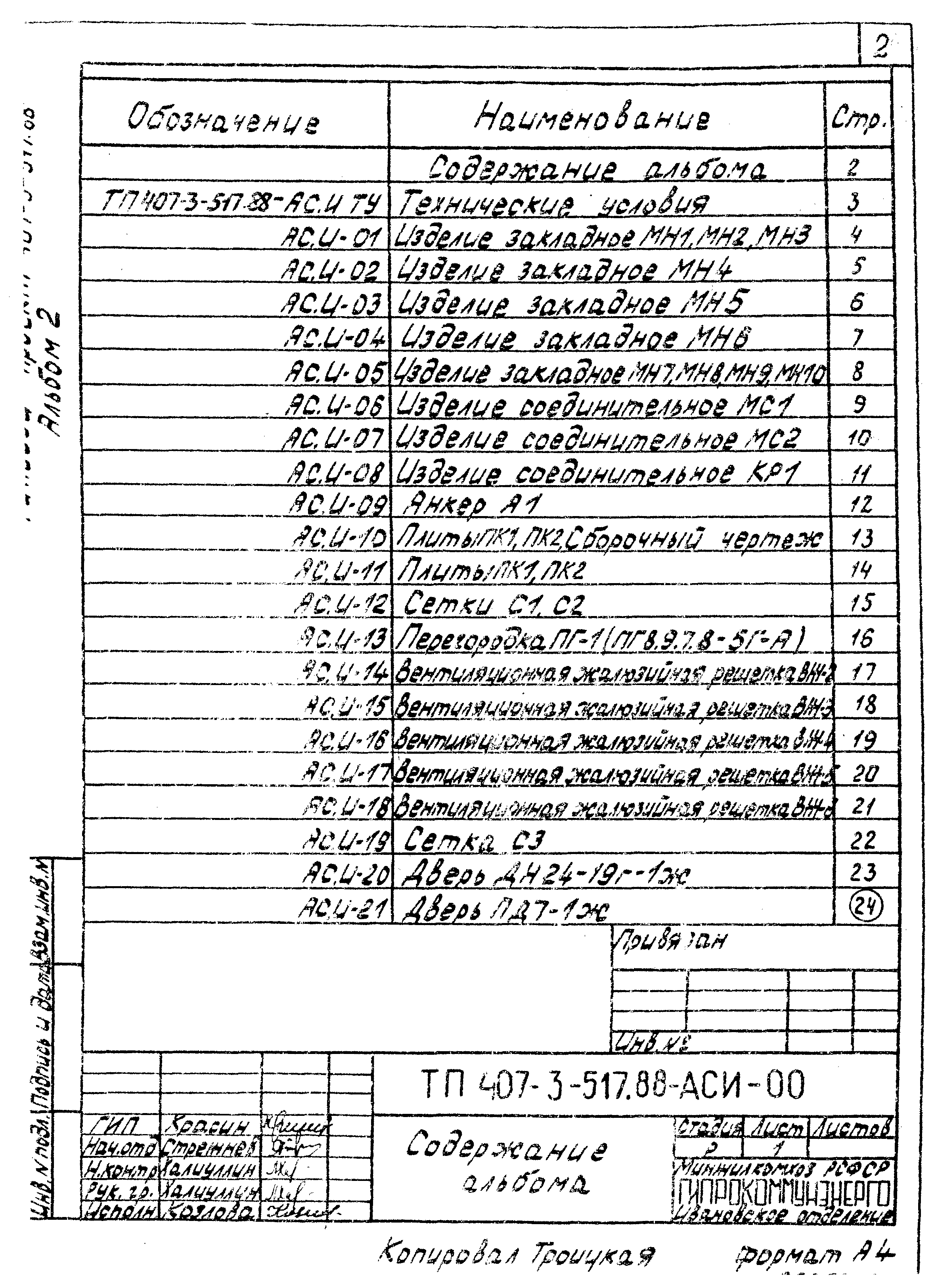 Типовой проект 407-3-514.88