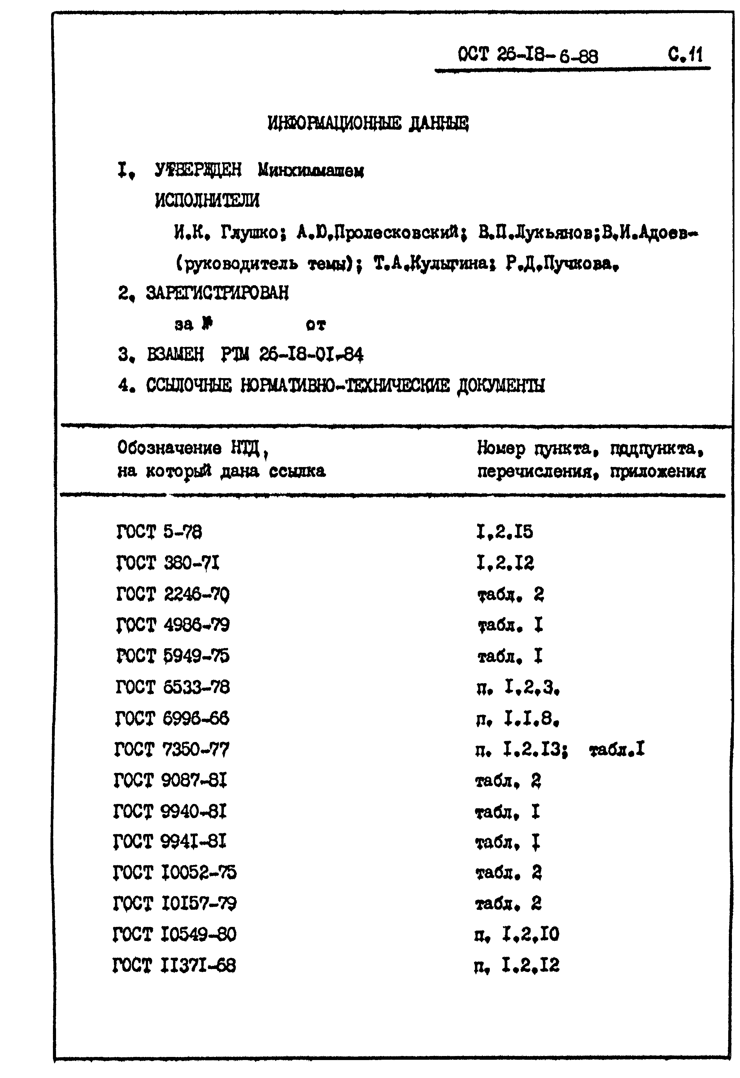 ОСТ 26-18-6-88