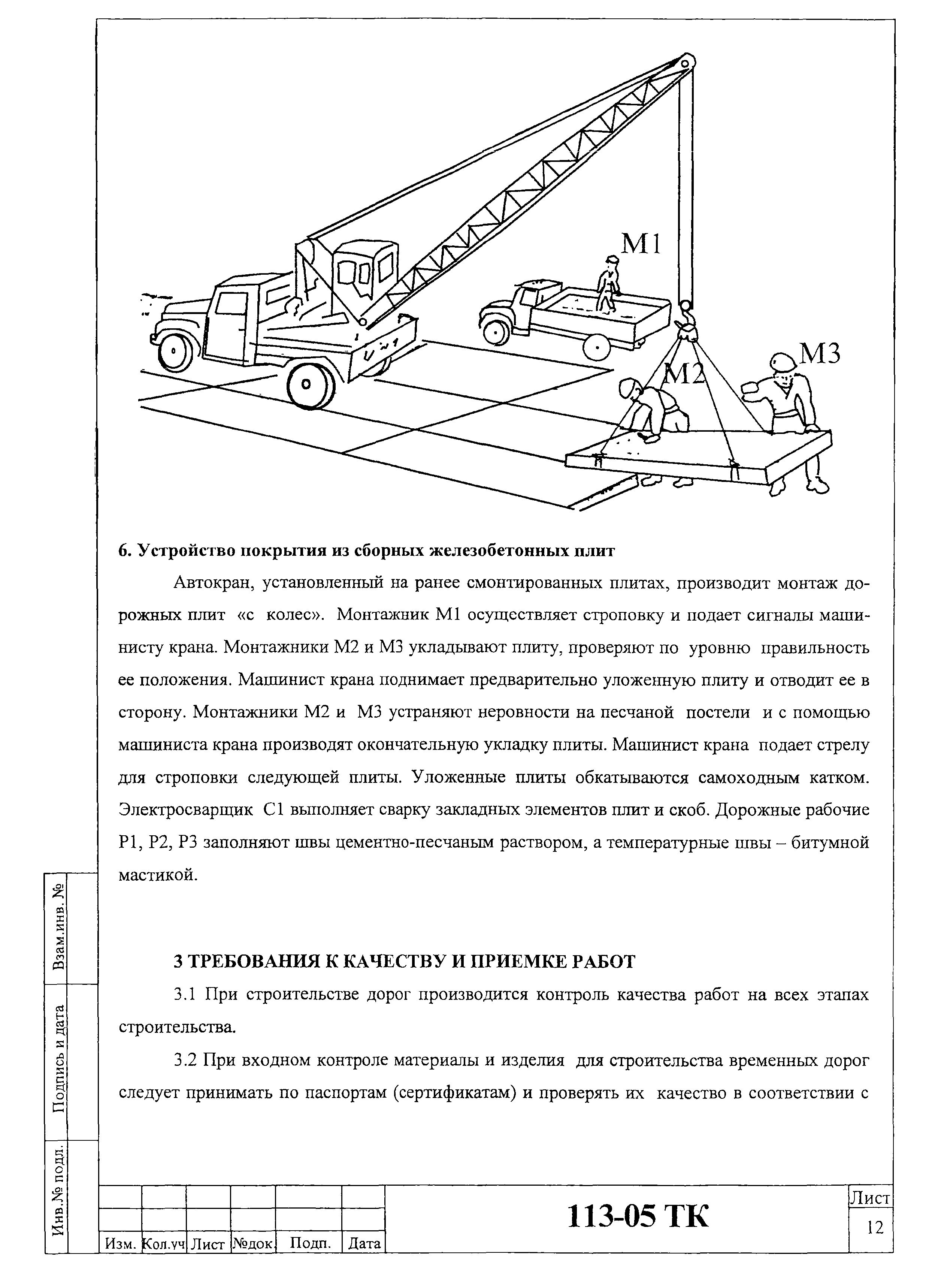 Технологическая карта 113-05 ТК