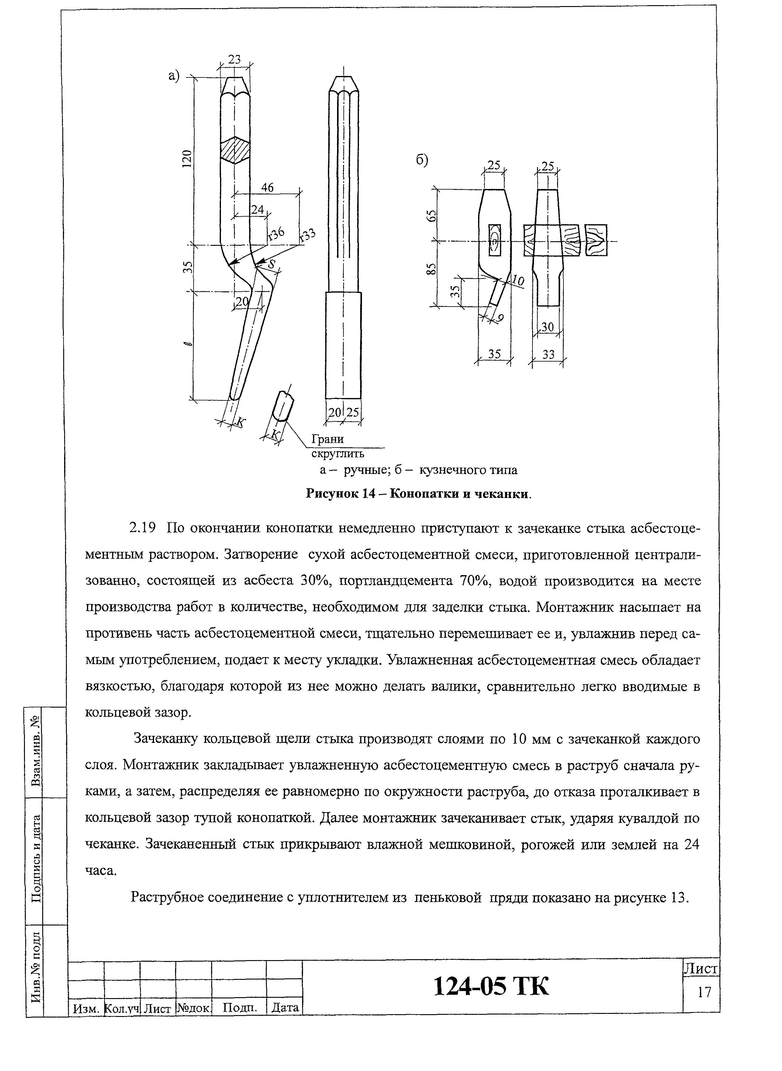 Технологическая карта 124-05 ТК