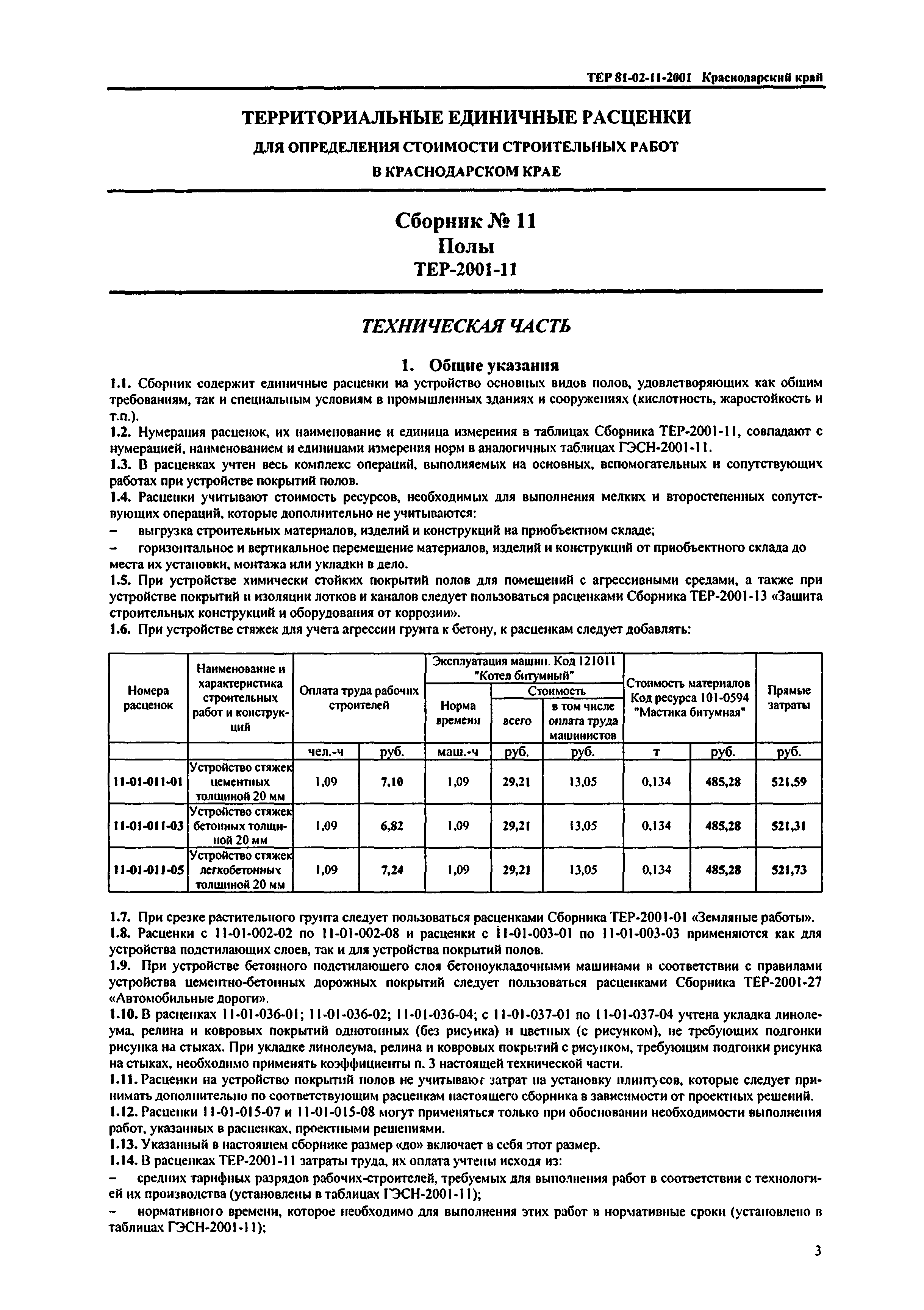 ТЕР Краснодарский край 2001-11