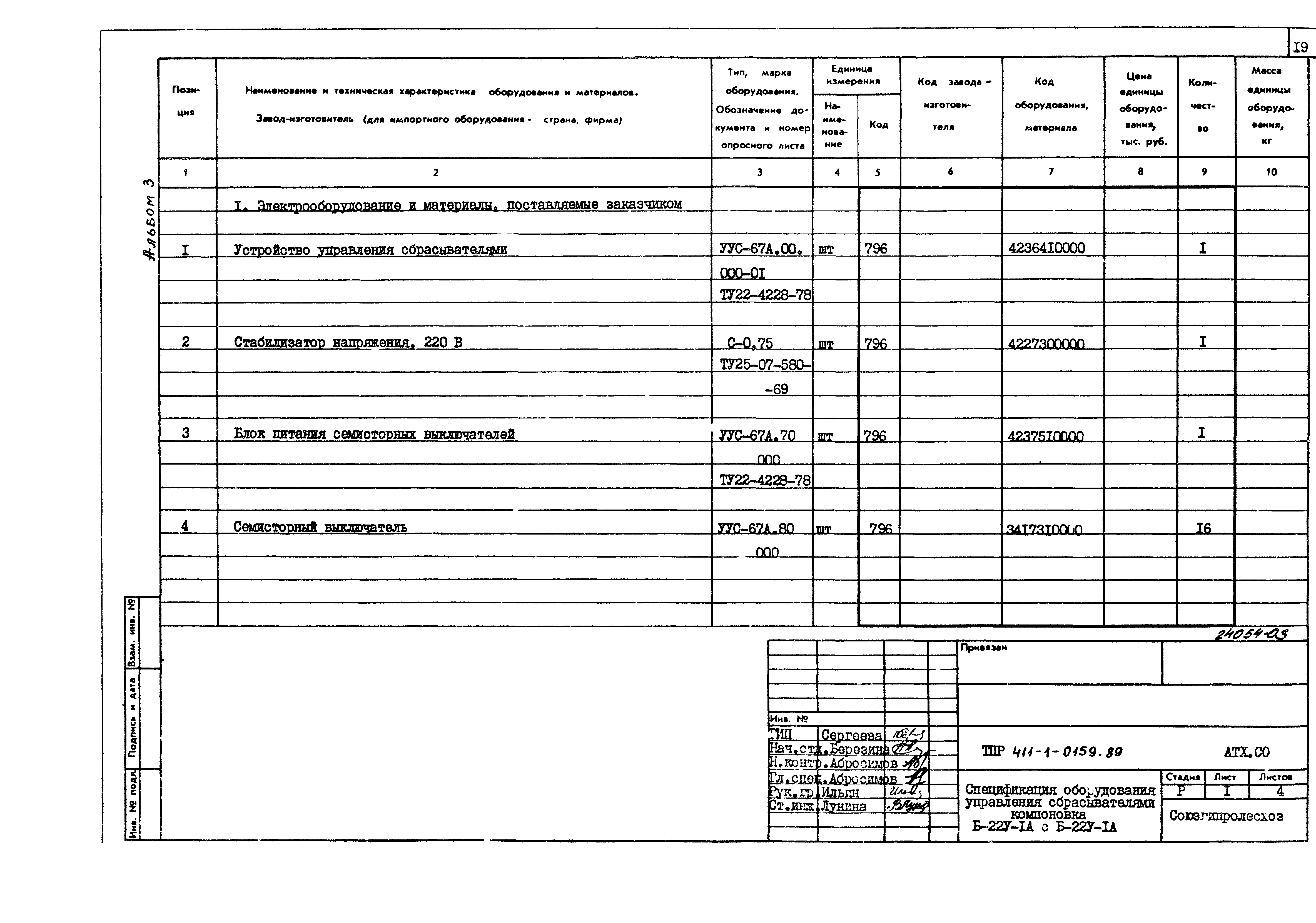 Типовые проектные решения 411-1-0159.89