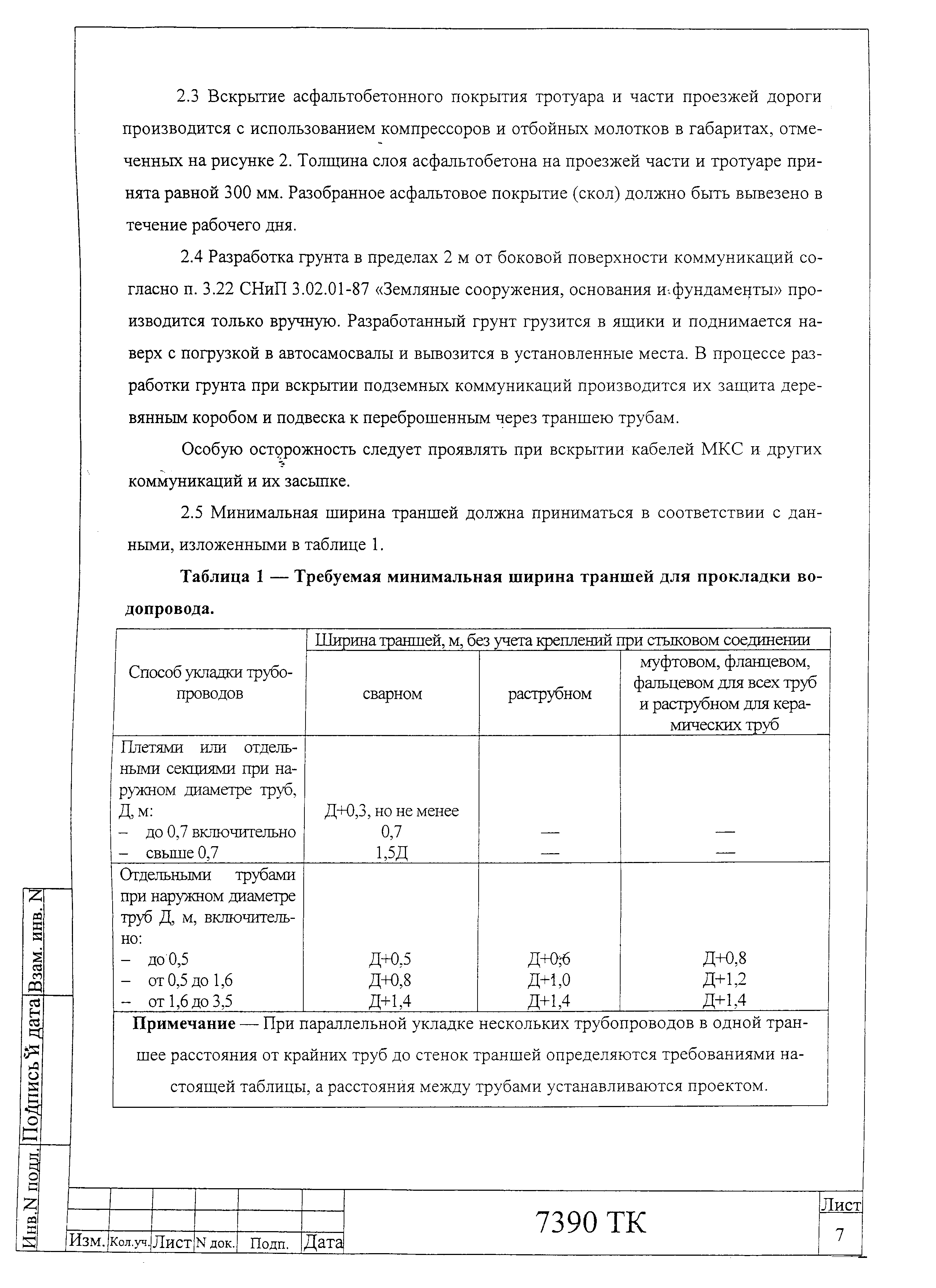 Технологическая карта 7390 ТК