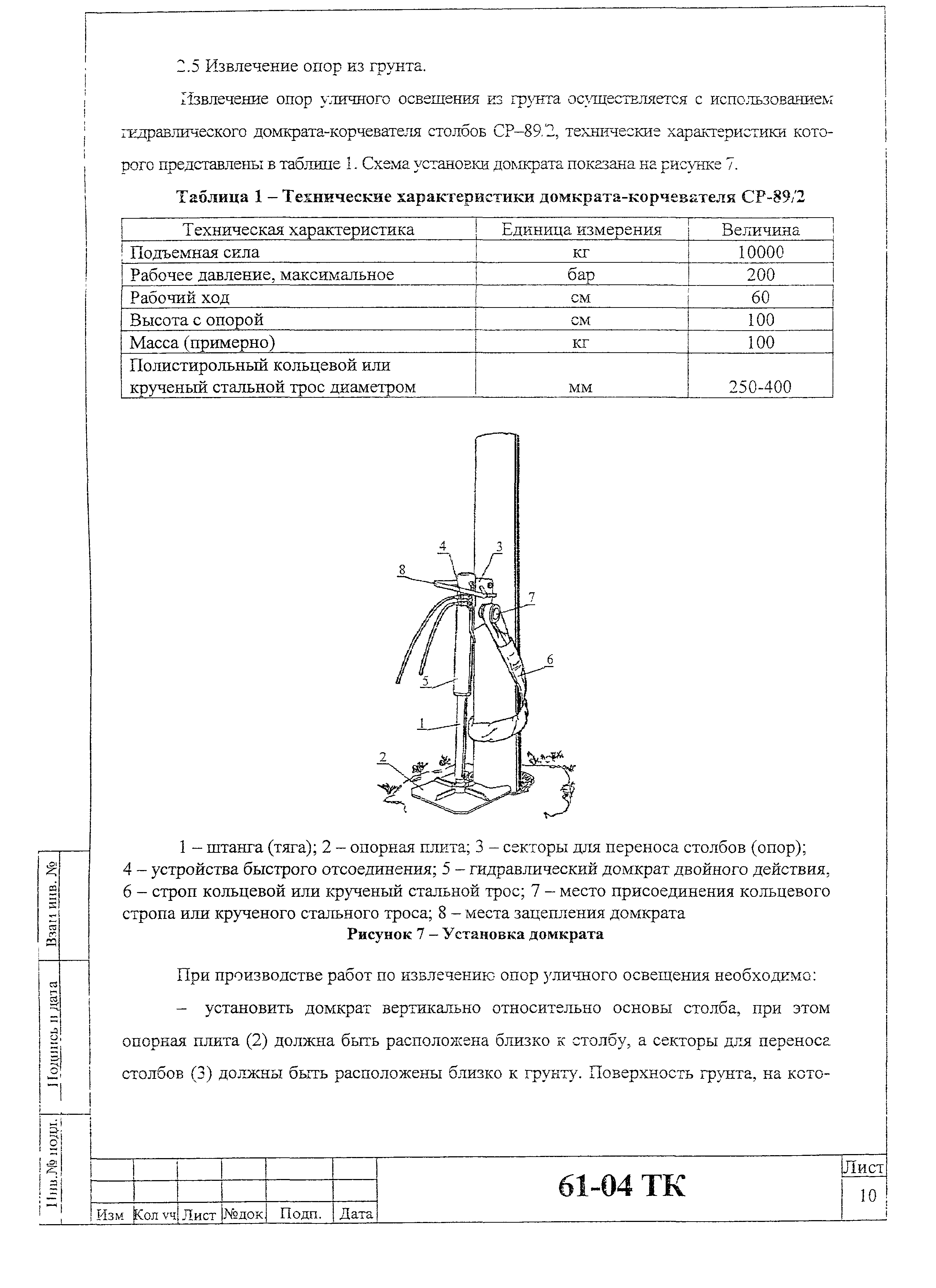 Технологическая карта 61-04 ТК