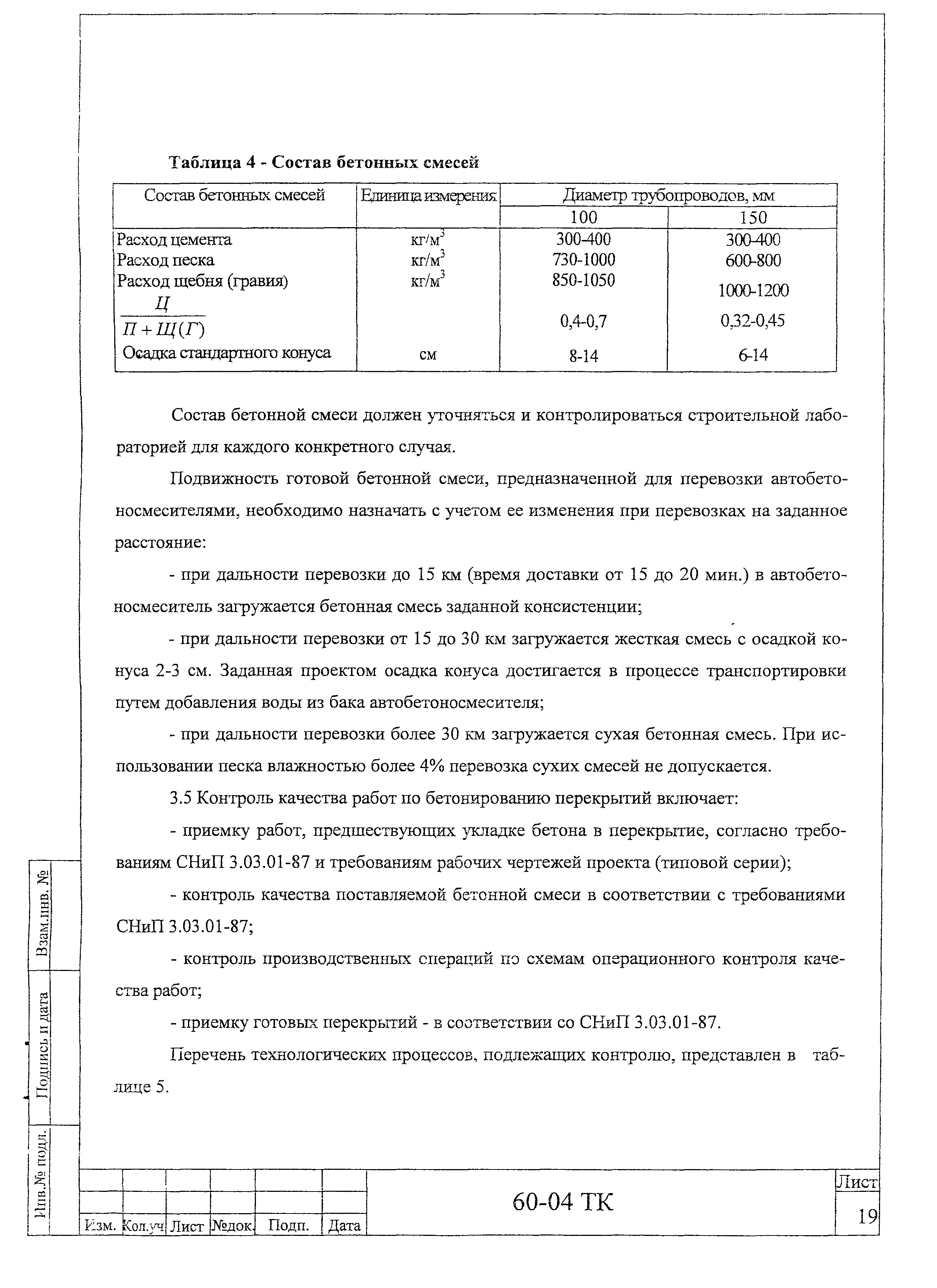 Технологическая карта 60-04 ТК