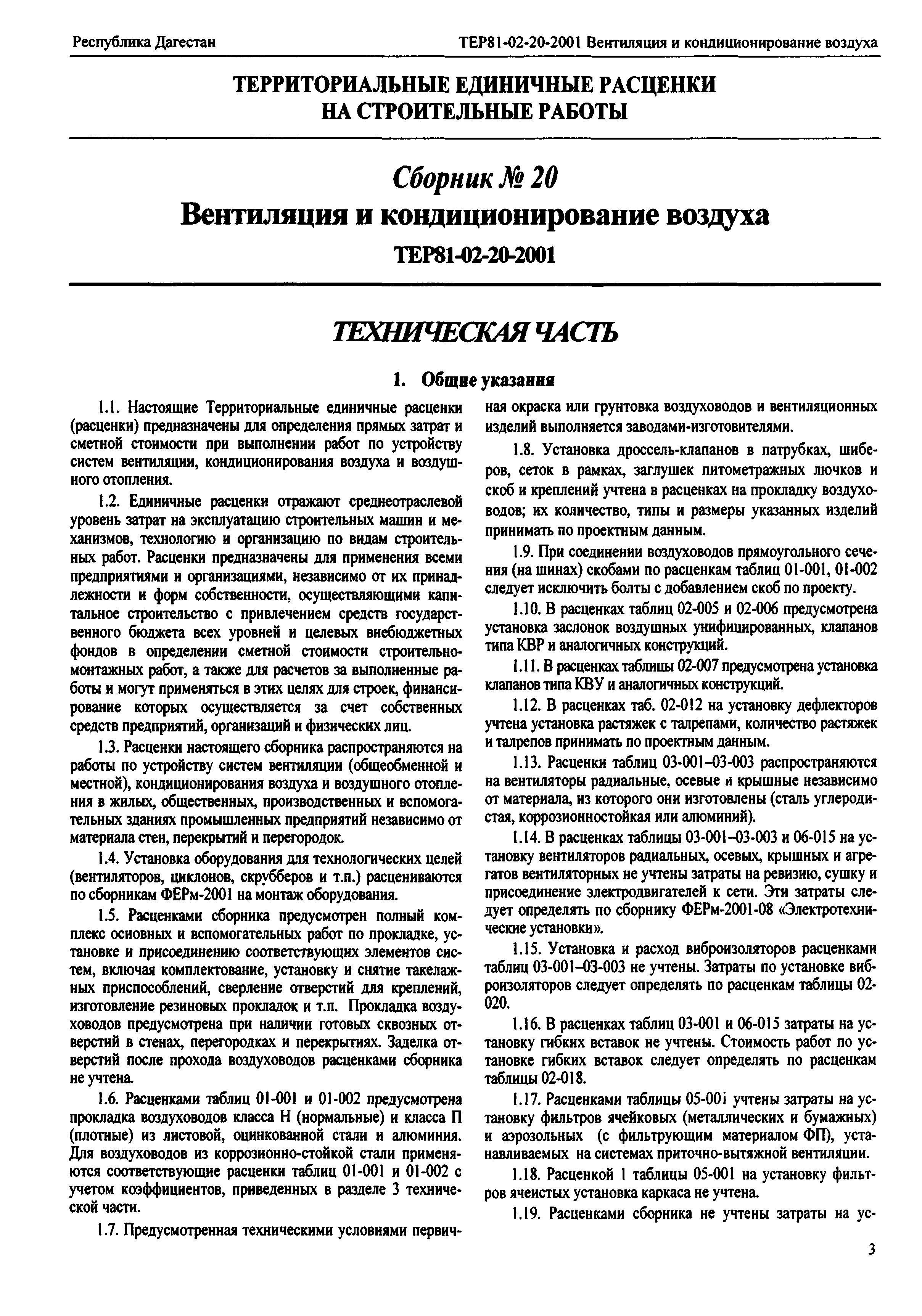 ТЕР Республика Дагестан 2001-20