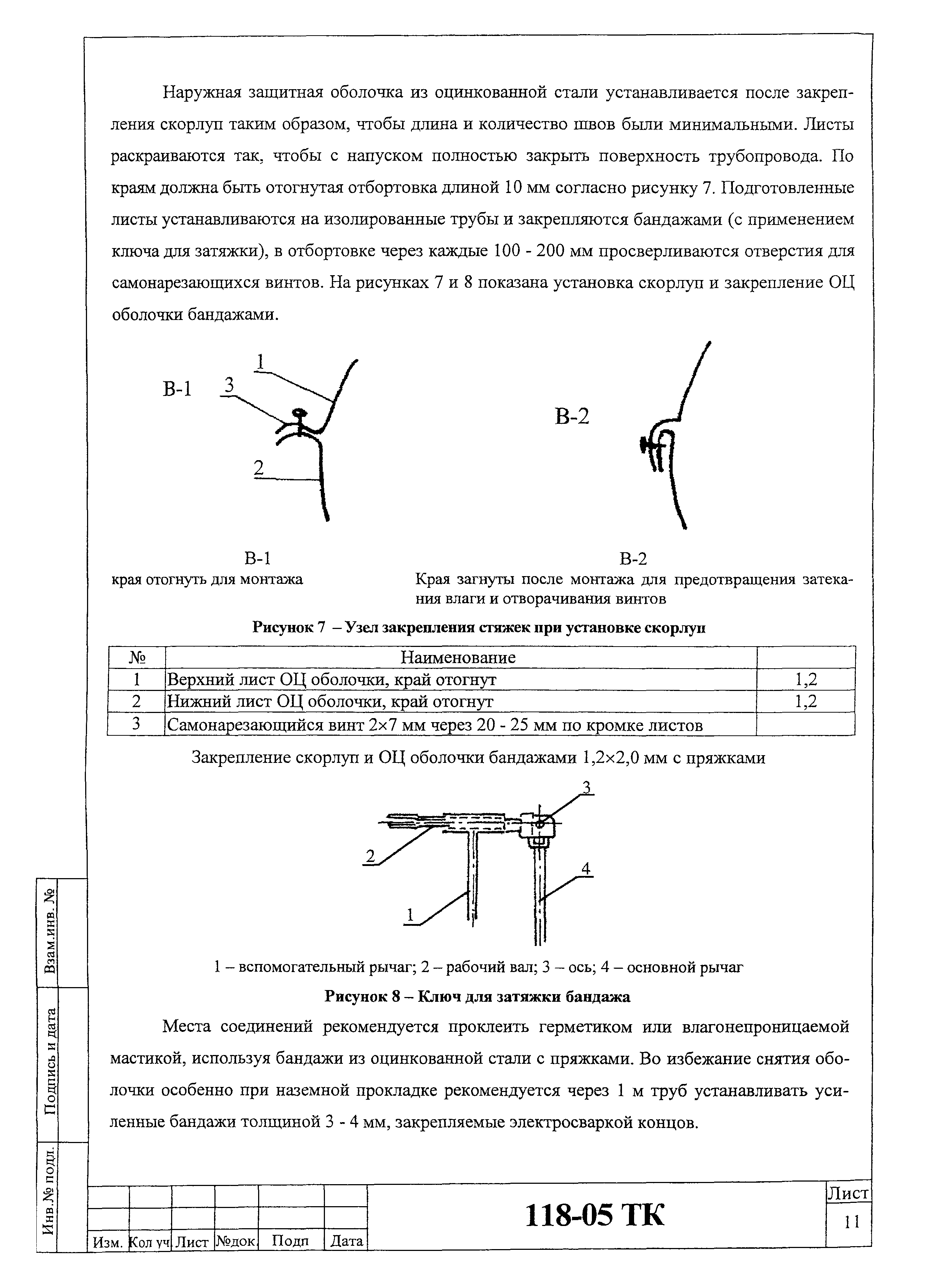 Технологическая карта 118-05 ТК