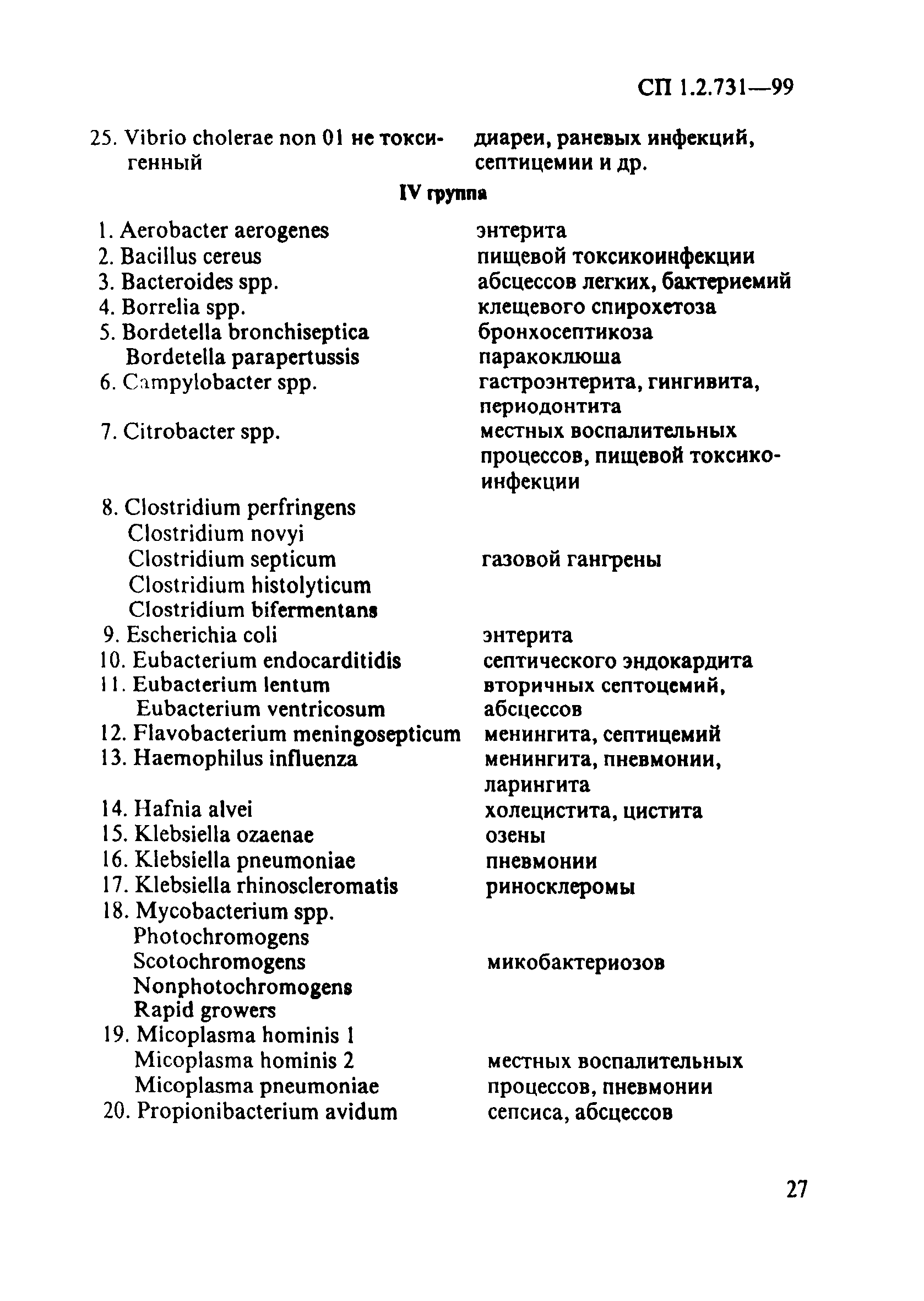 СП 1.2.731-99