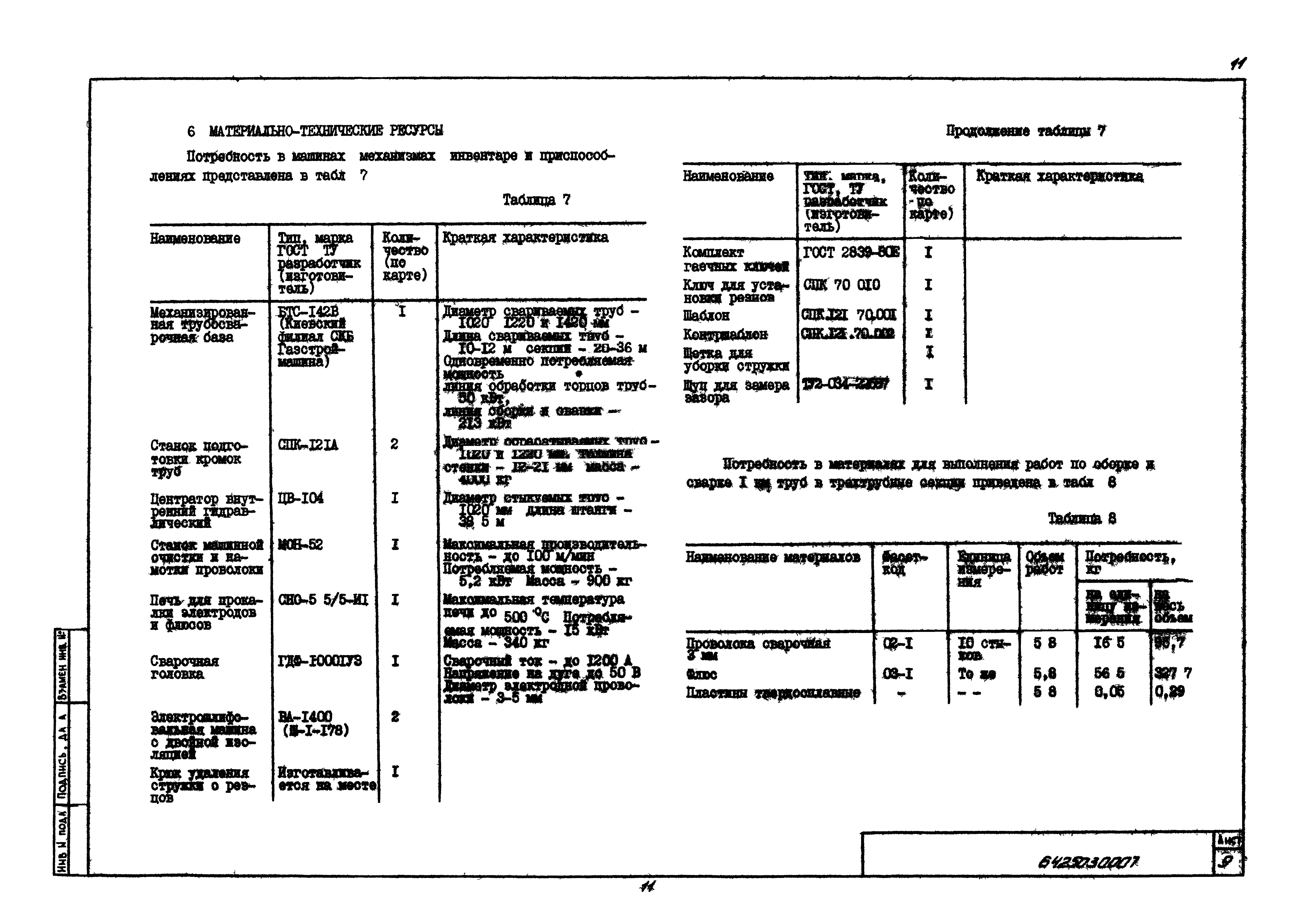 Технологическая карта 6425030007/88007