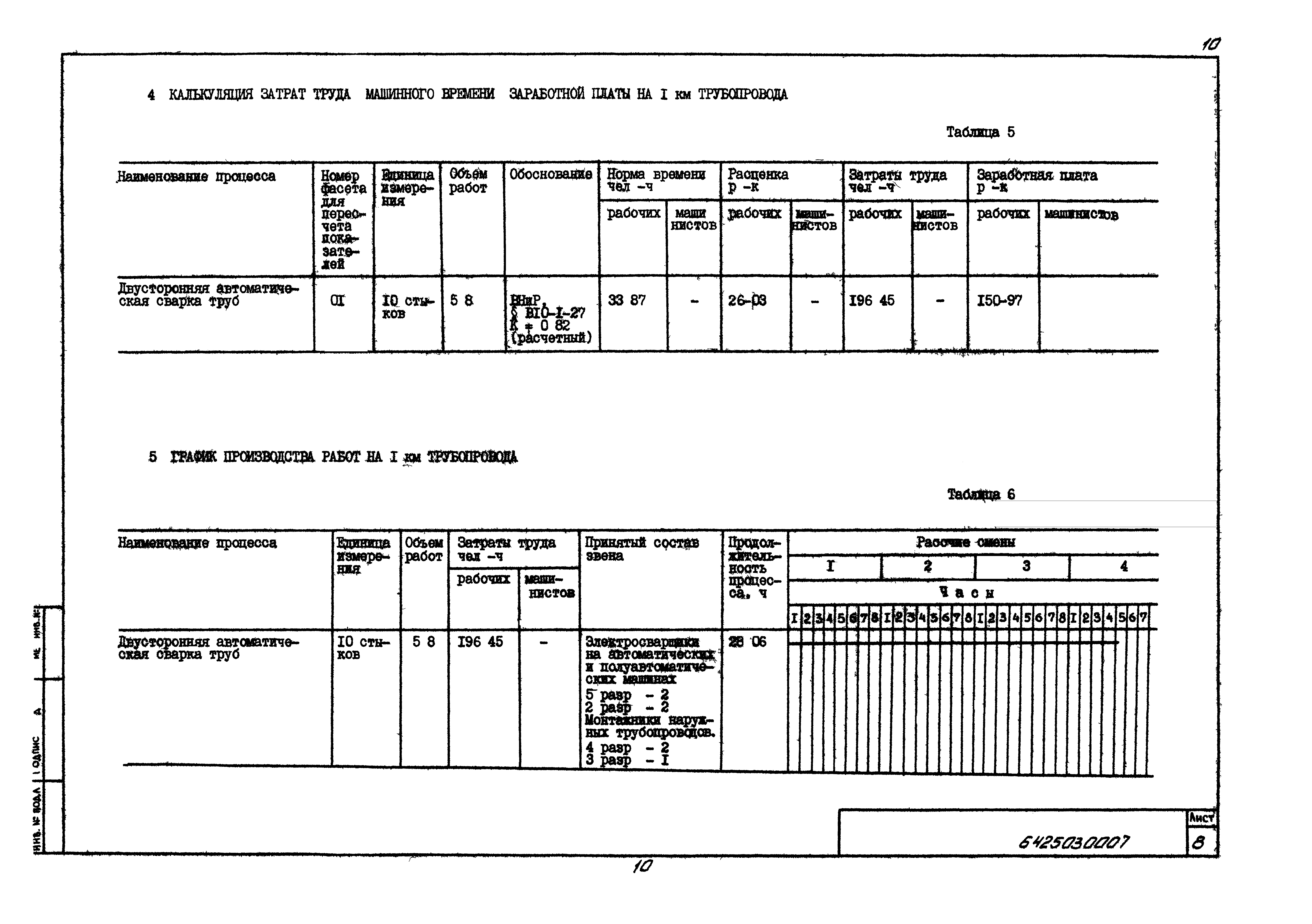 Технологическая карта 6425030007/88007