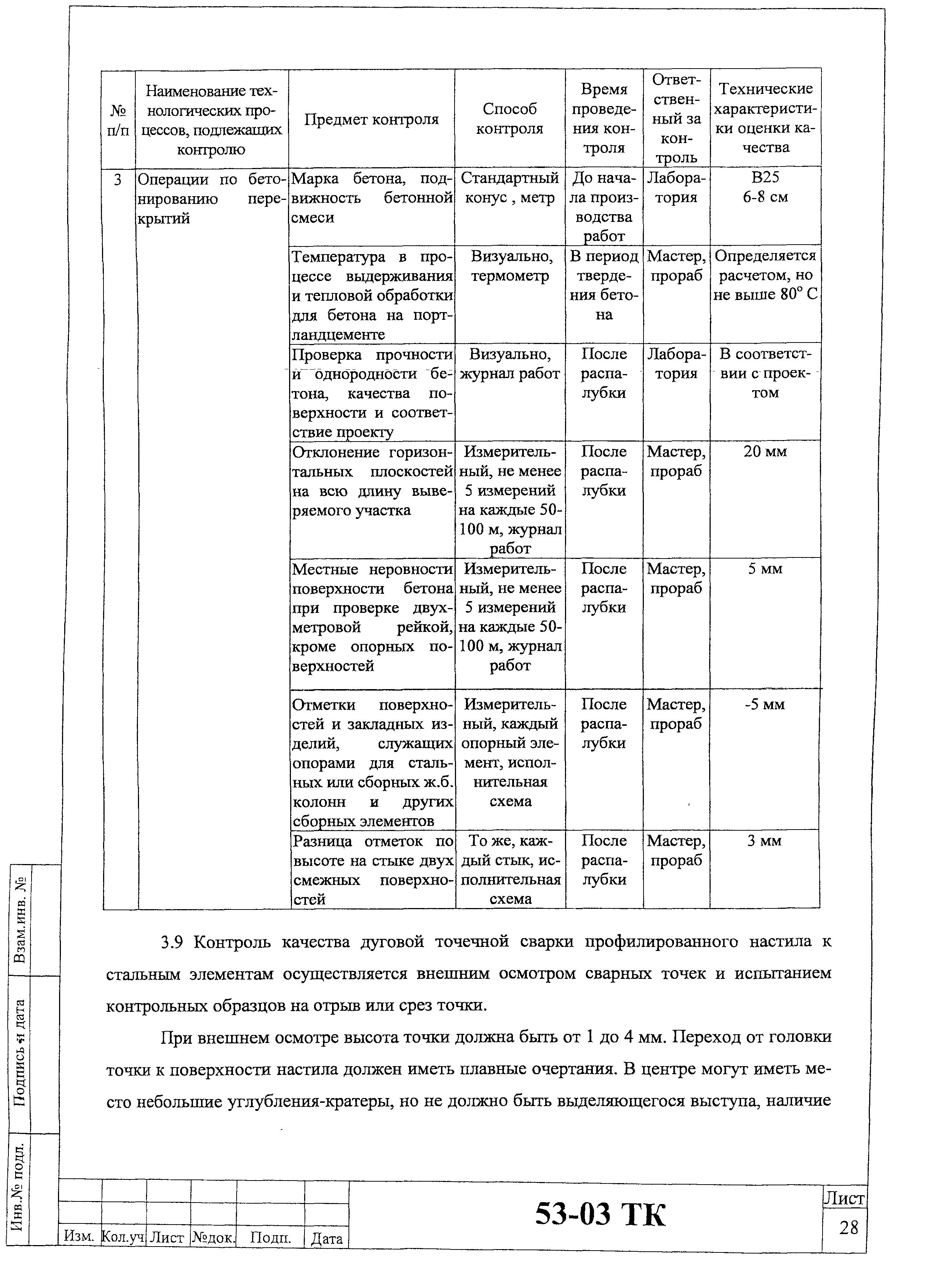 Технологическая карта 53-03 ТК