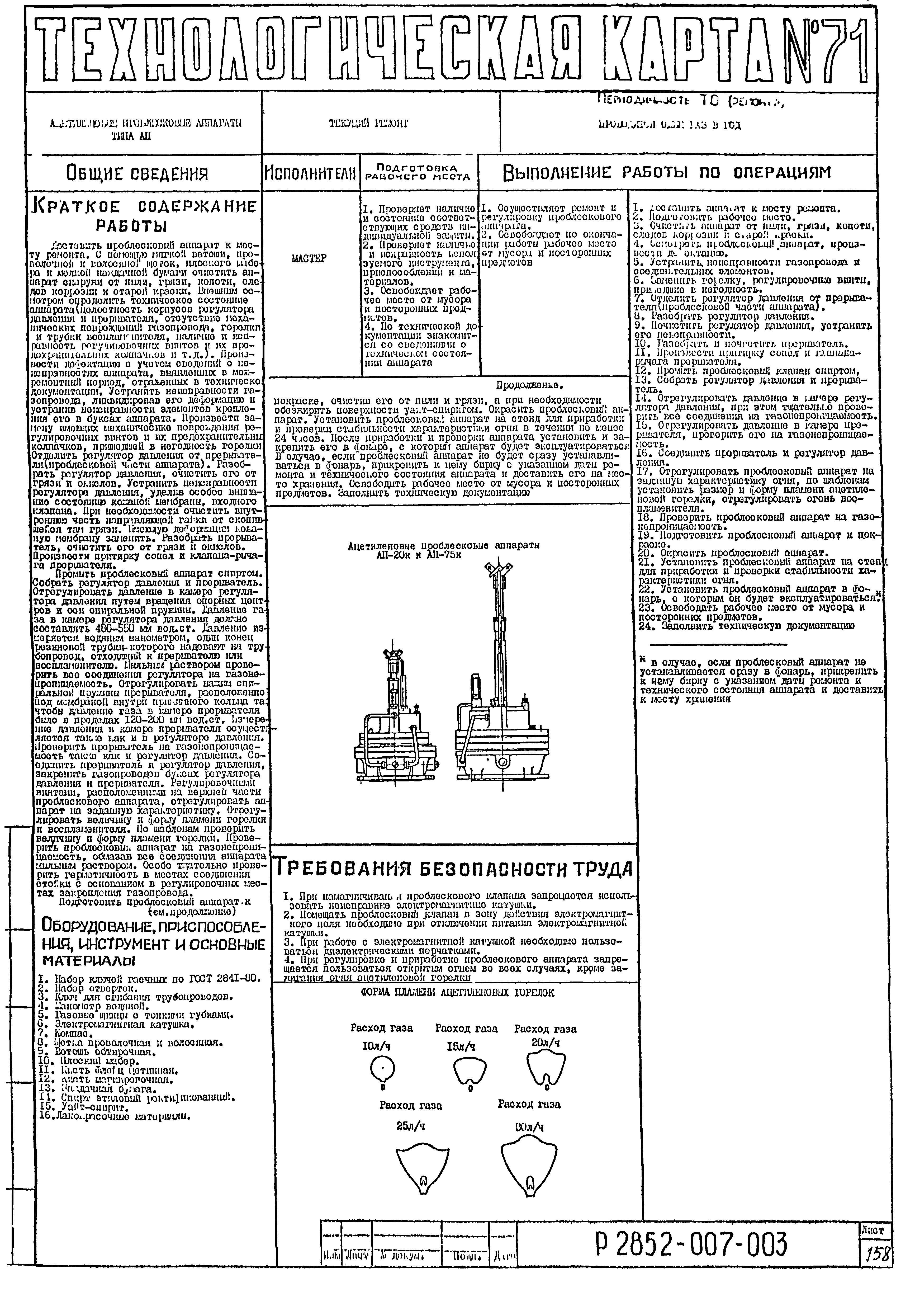 Технологическая карта 71