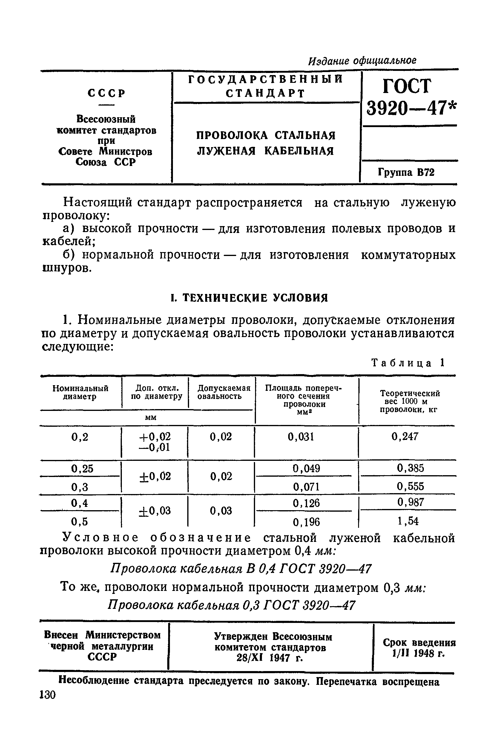 ГОСТ 3920-47