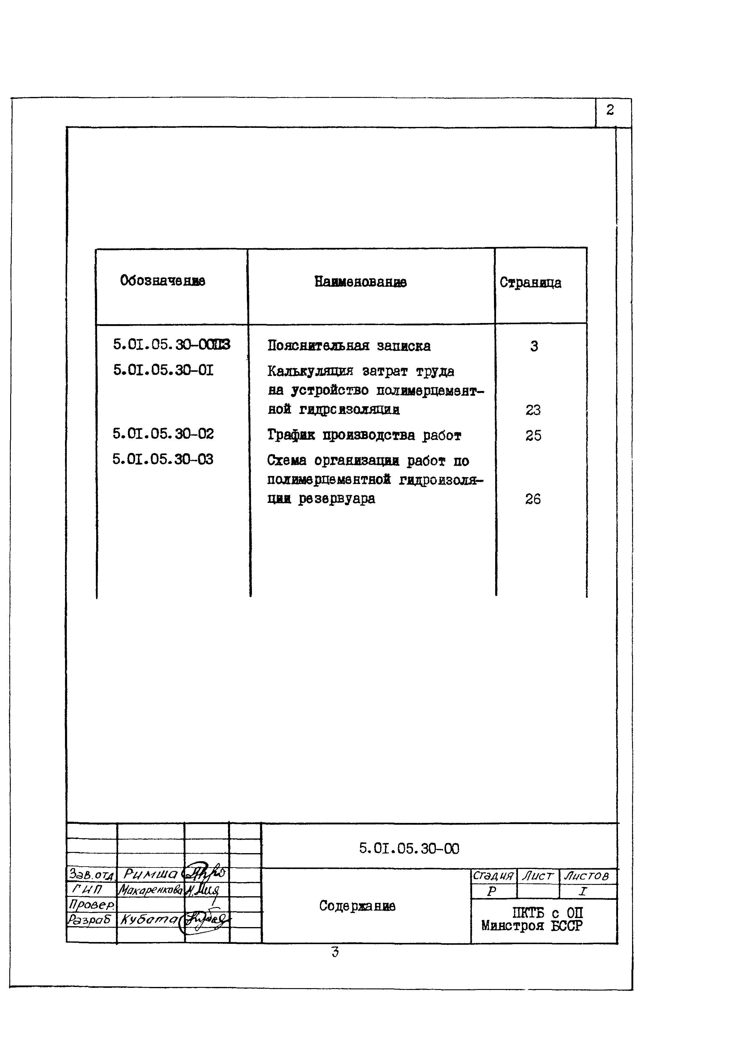 Технологическая карта 5.01.05.30