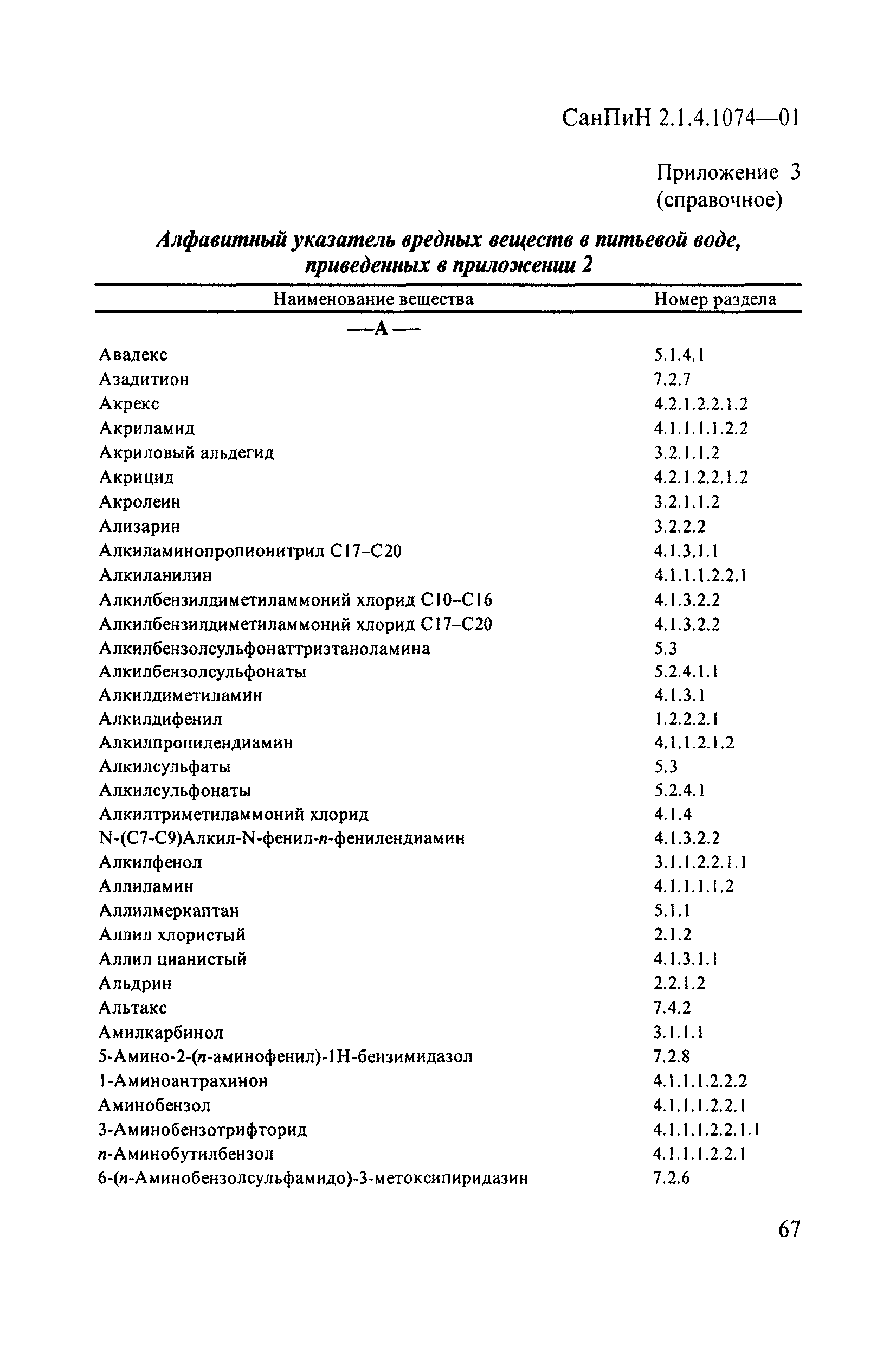 СанПиН 2.1.4.1074-01